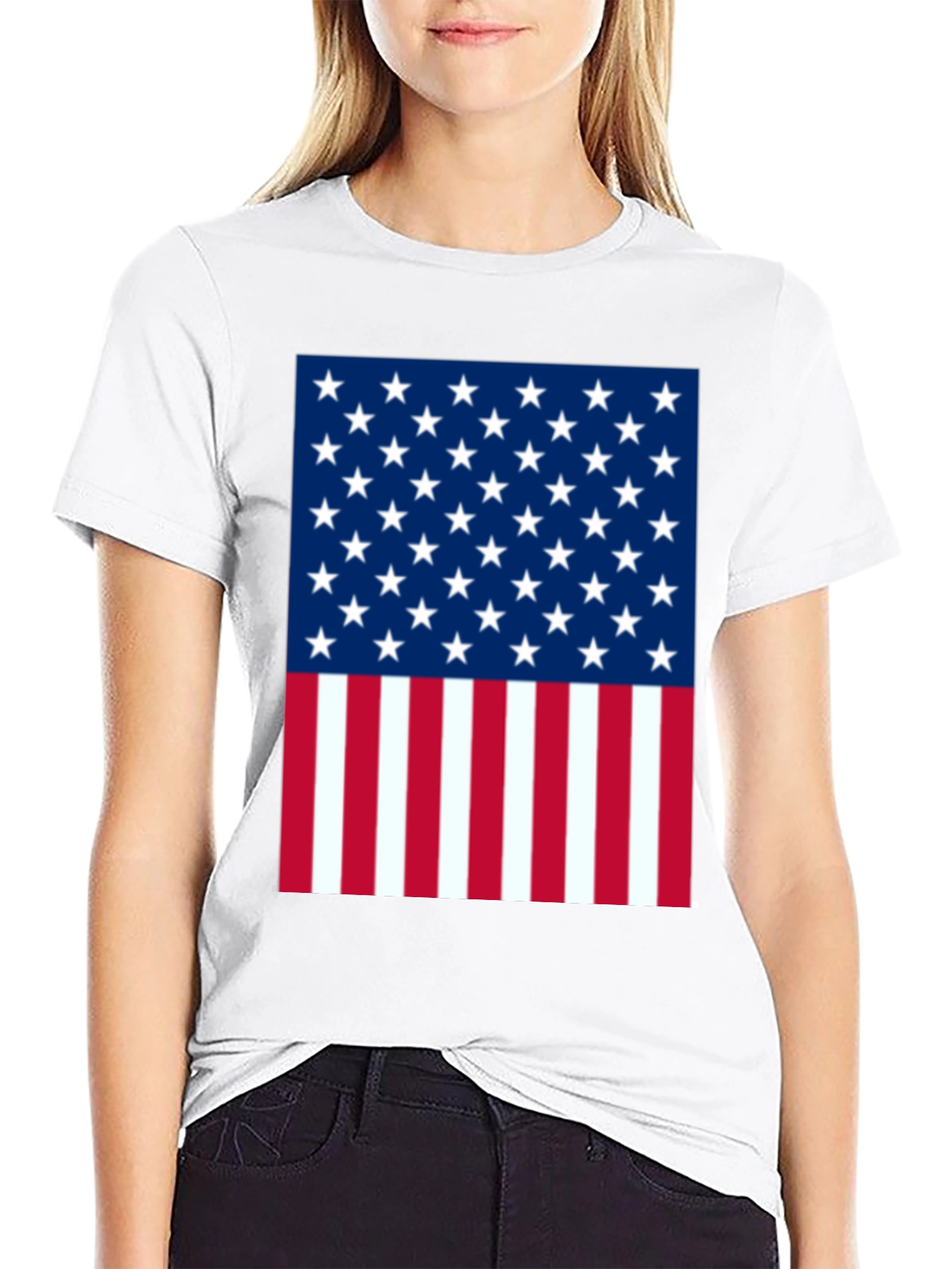 American Flag Graphic Tee - Patriotic Black T-Shirt