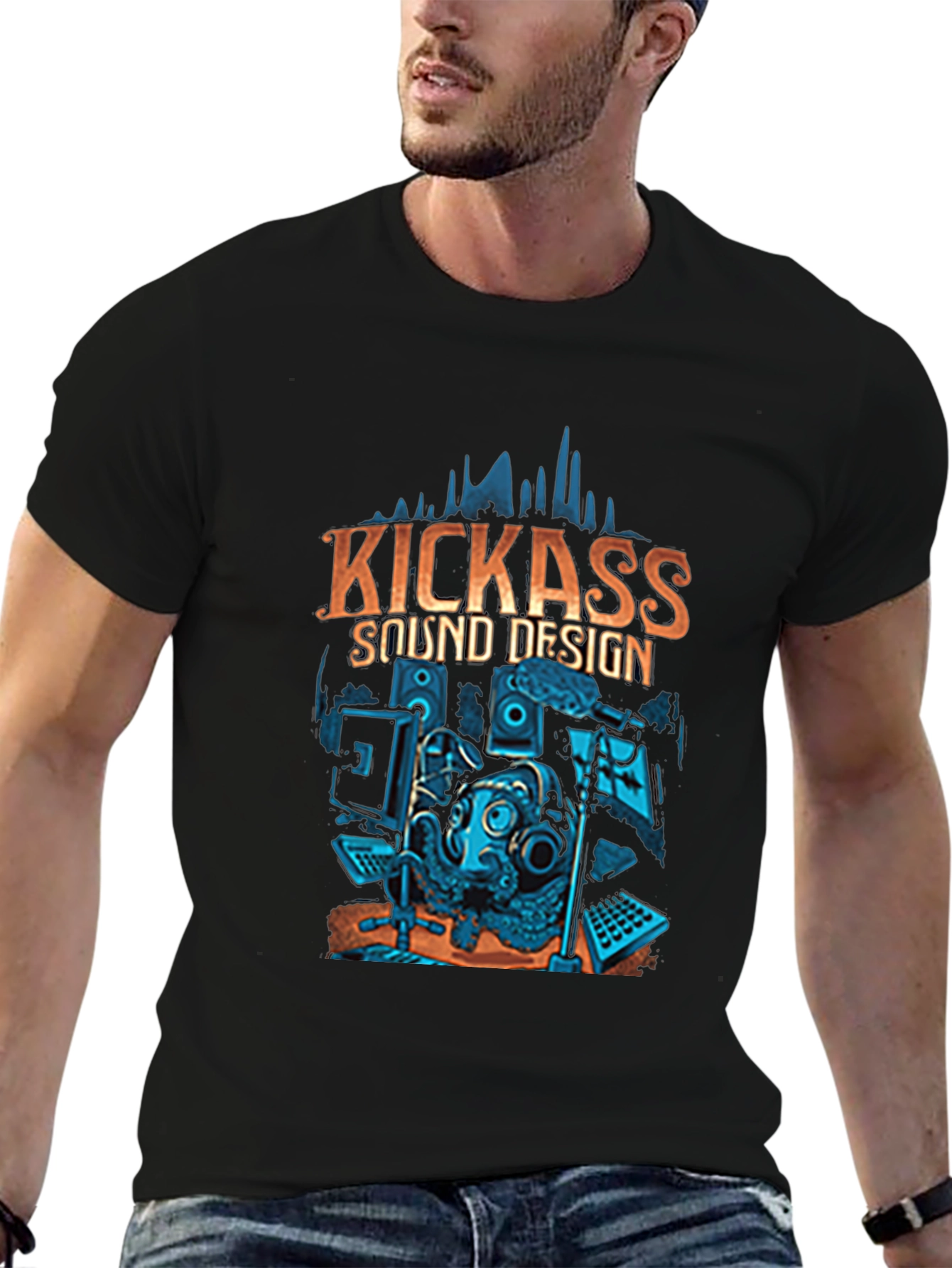Kickass Sound Design Graphic T-Shirt Music Lover Tee