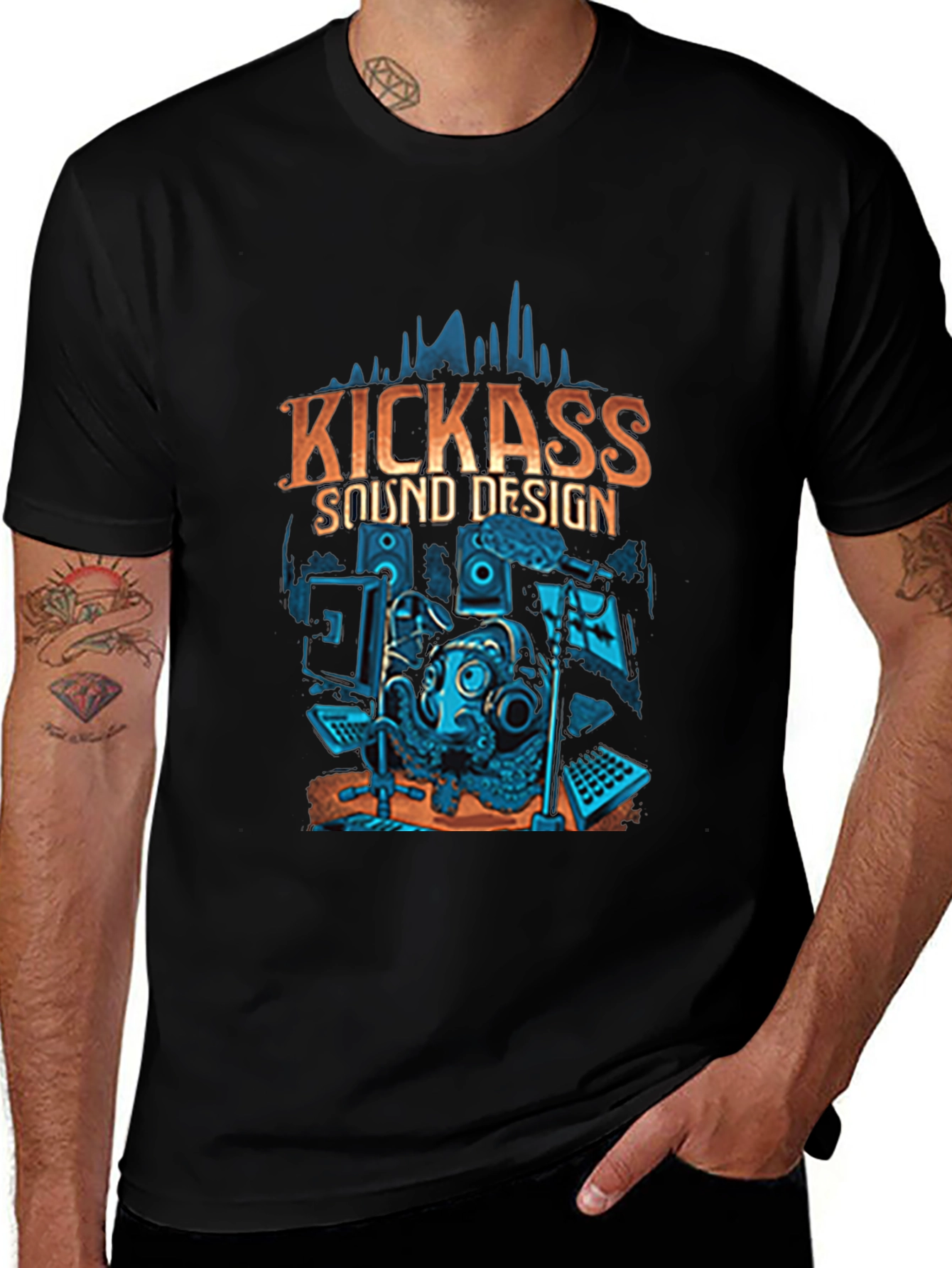 Kickass Sound Design Graphic T-Shirt Music Lover Tee