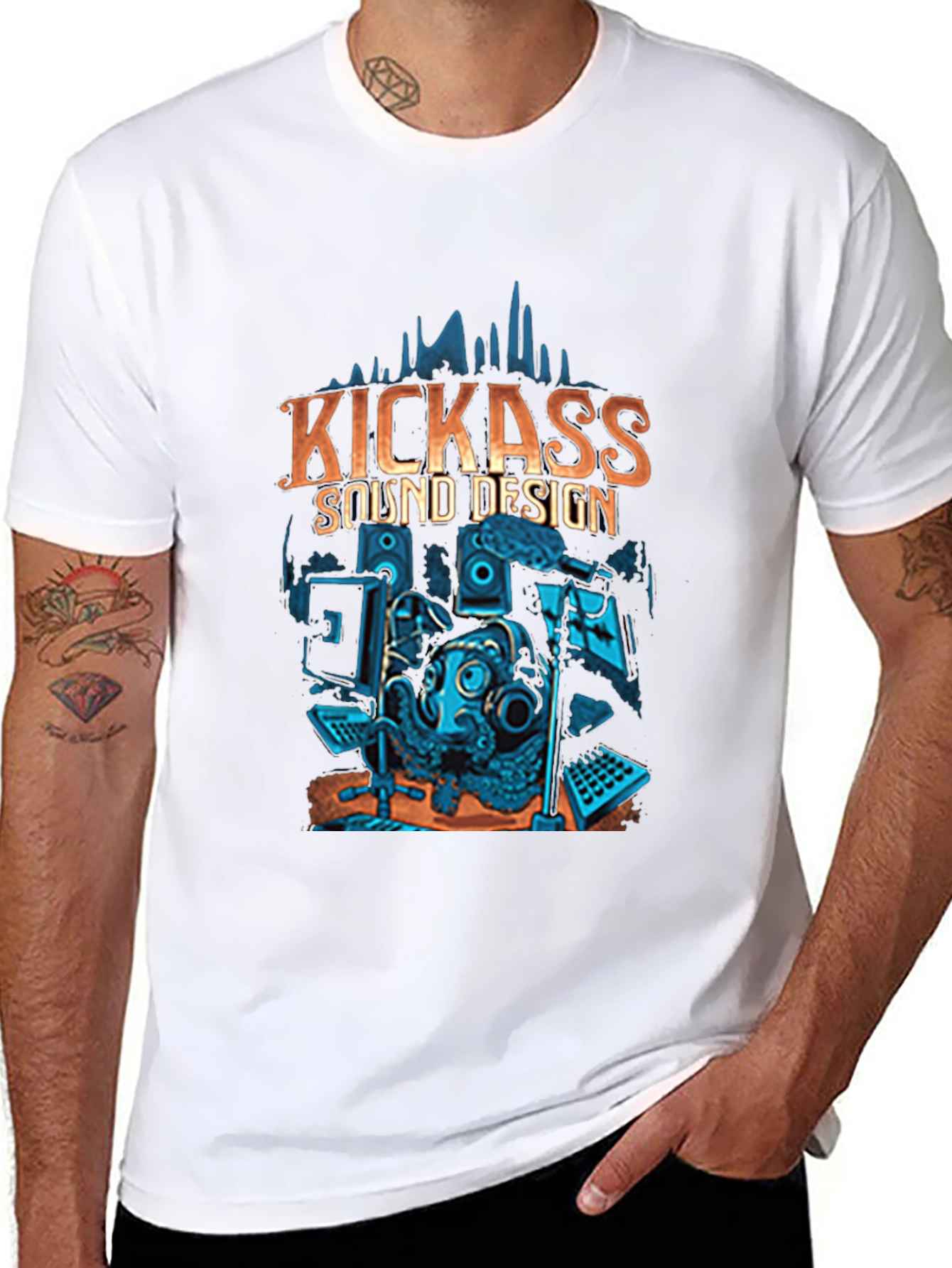 Kickass Sound Design Graphic T-Shirt Music Lover Tee