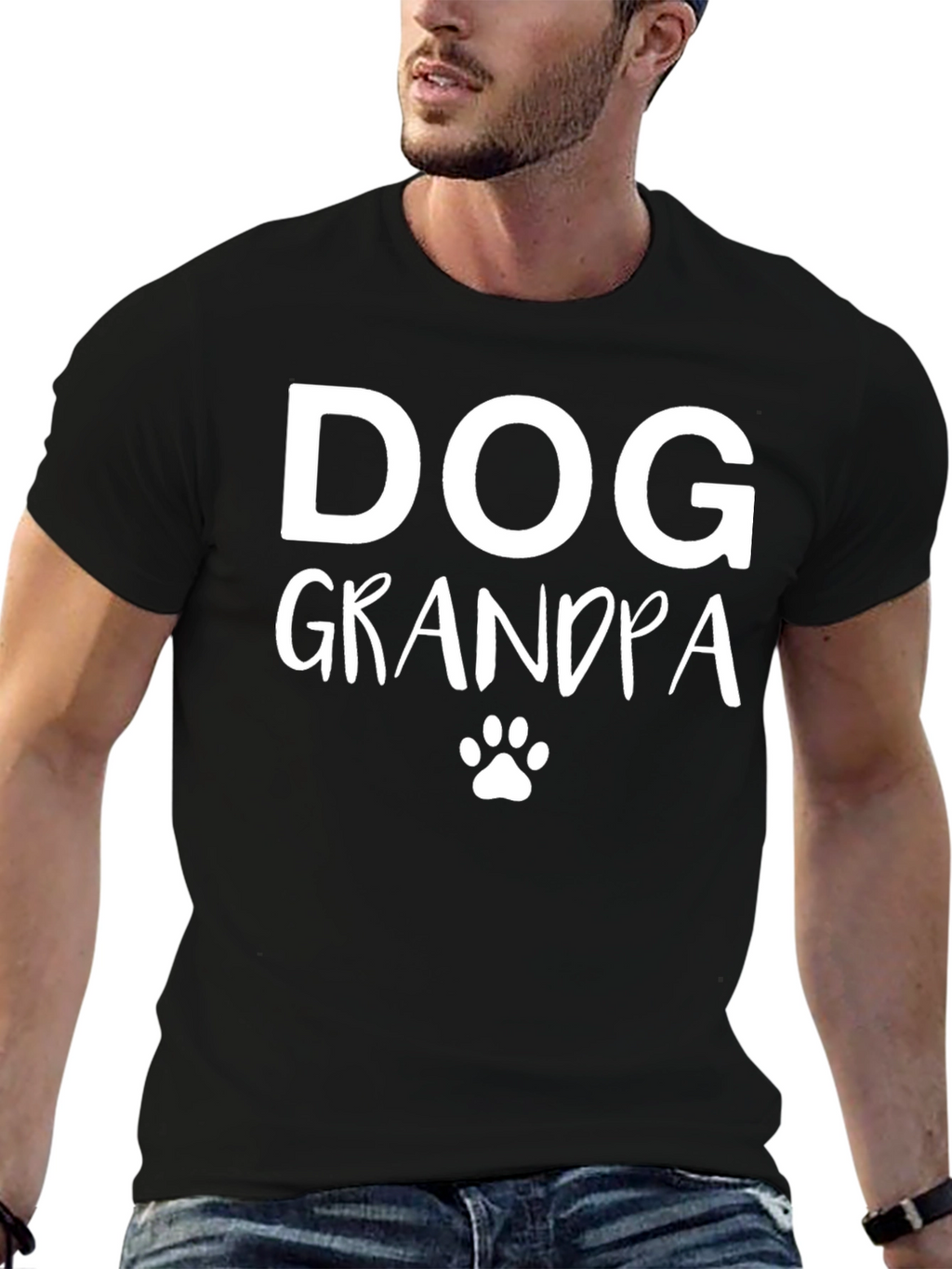Dog Grandpa T-Shirt - Black Graphic Tee