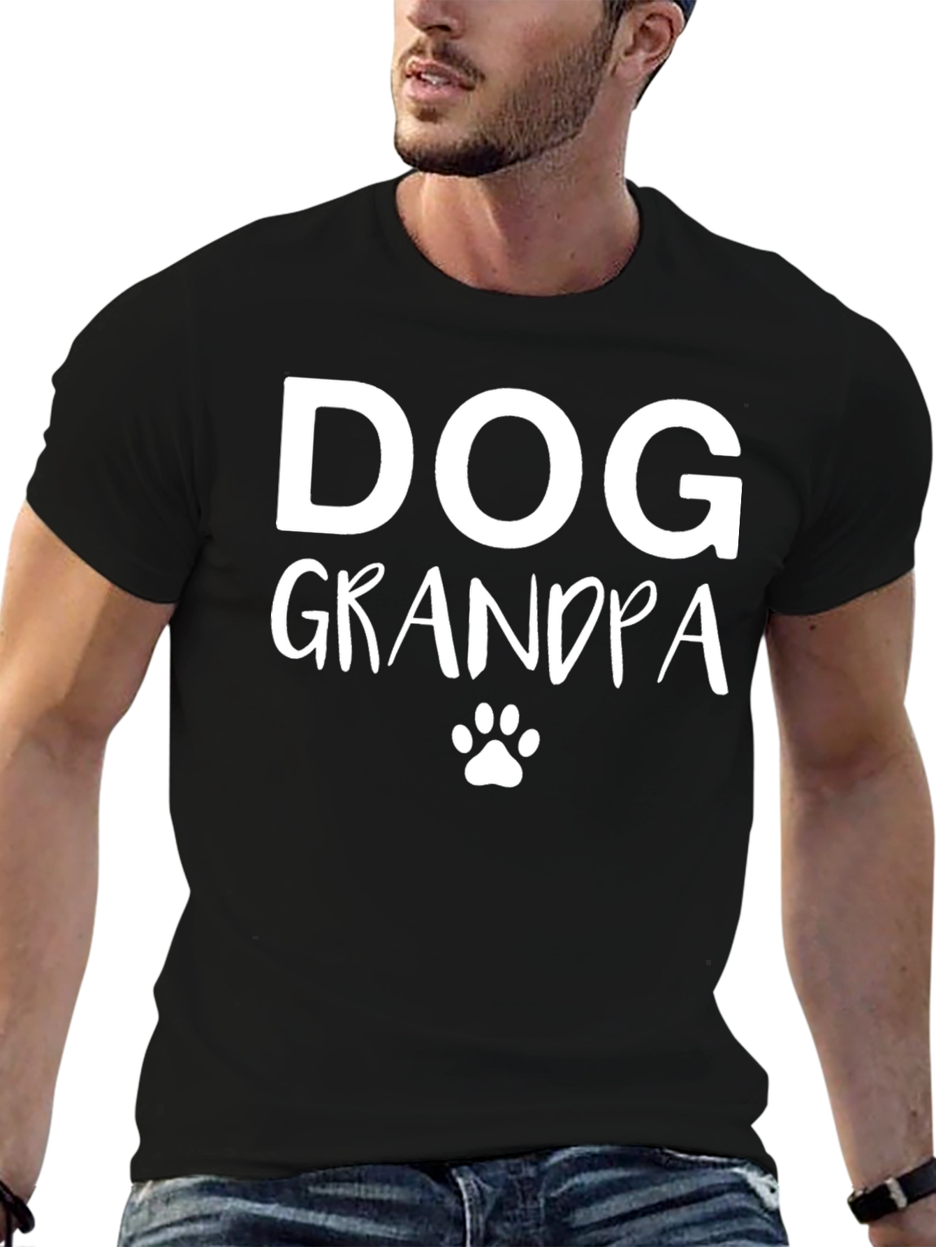 Dog Grandpa T-Shirt - Black Graphic Tee