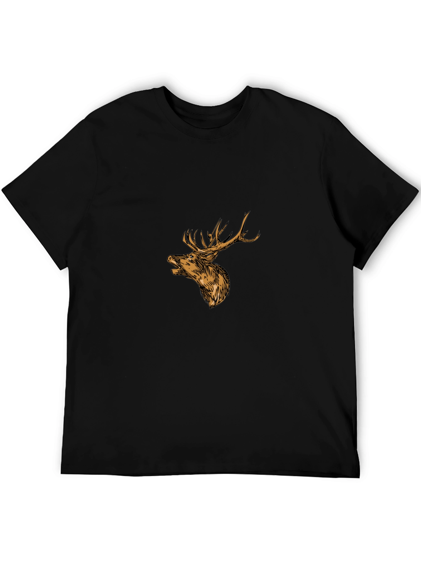 Black Deer Graphic Tee - Mens Casual Fashion