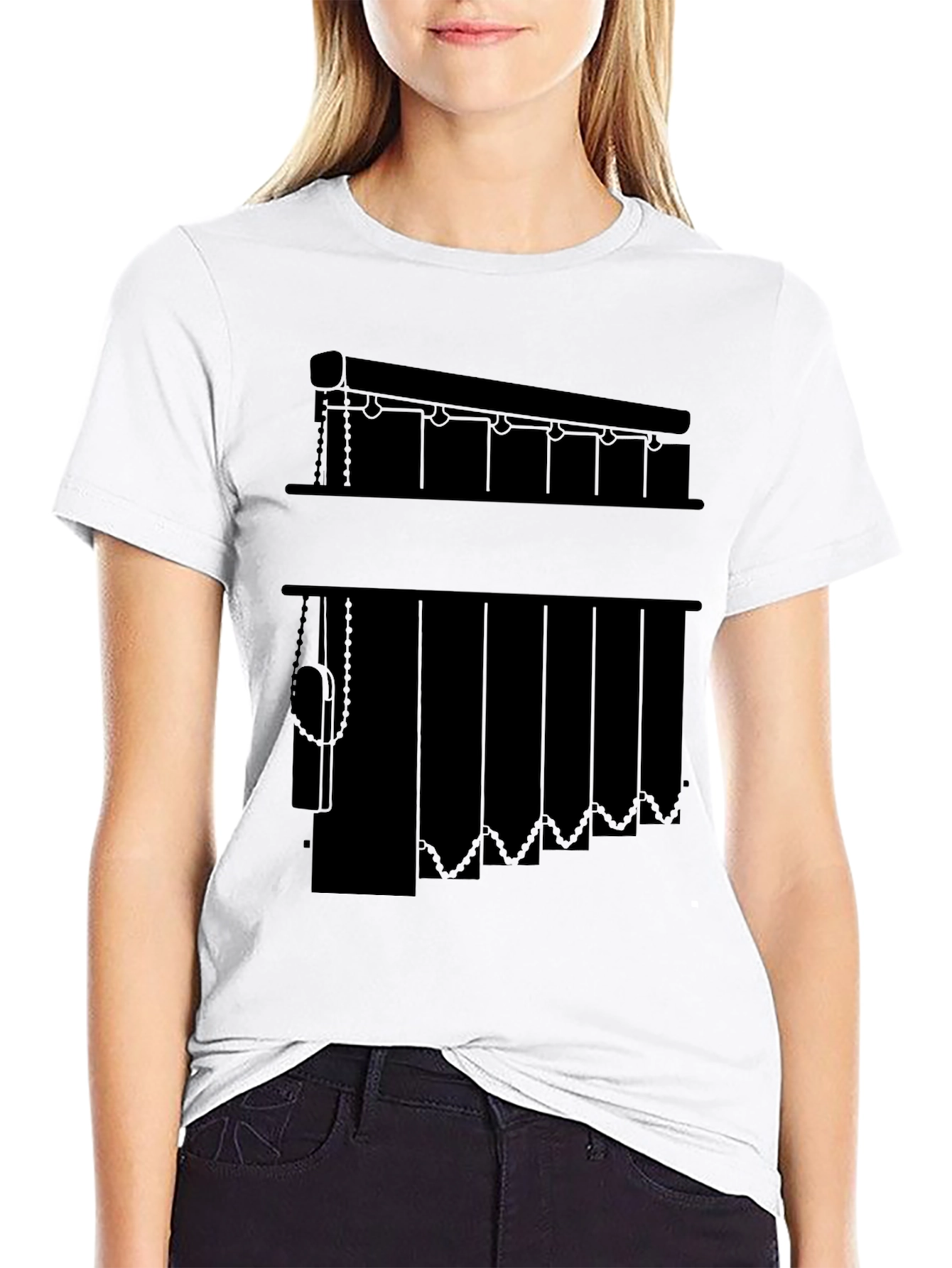 Vertical Blinds Graphic Tee - Novelty Window Covering Shirt