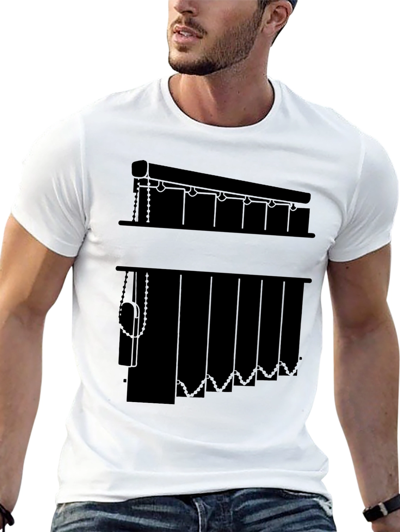 Vertical Blinds Graphic Tee - Novelty Window Covering Shirt