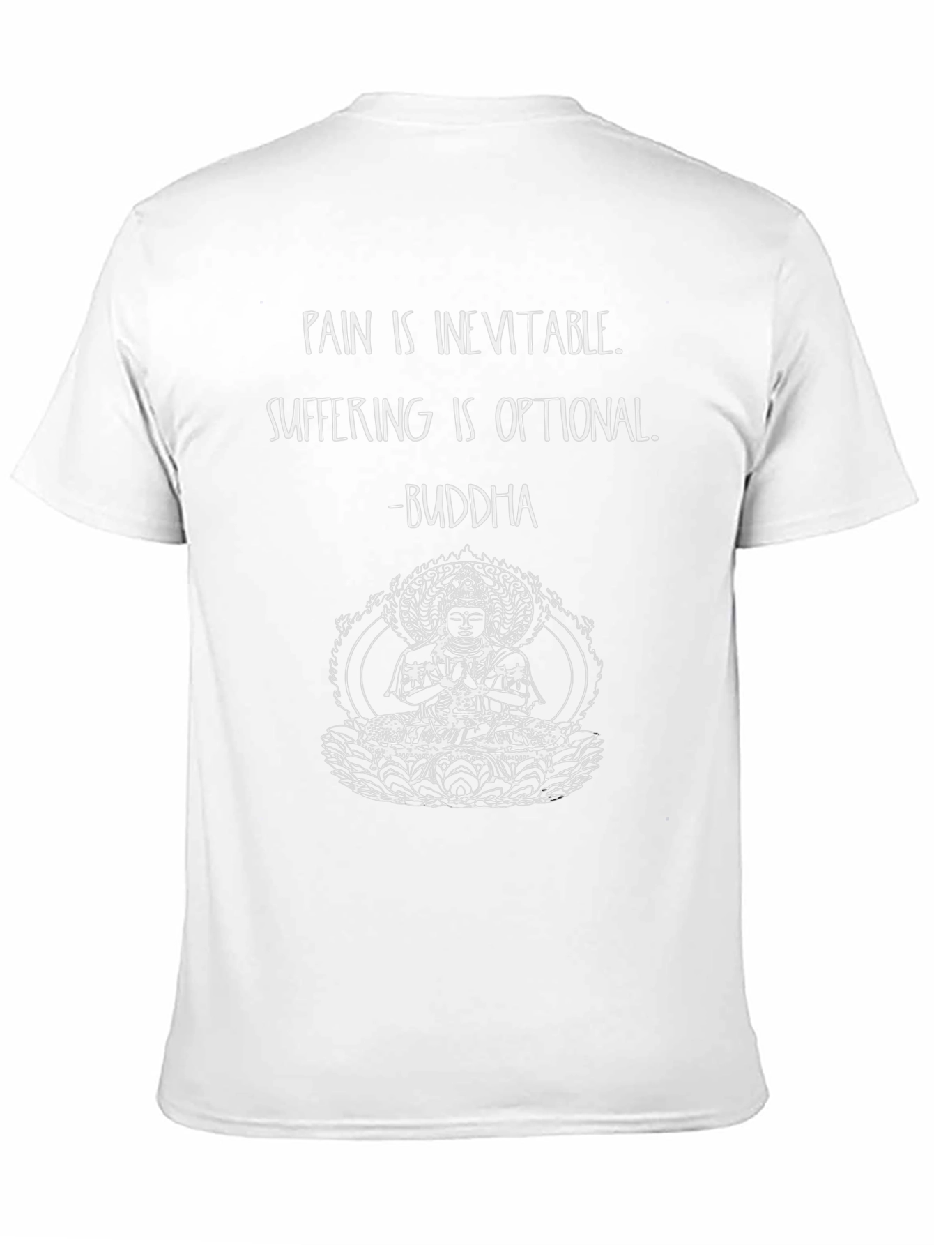 Buddha Quote Graphic T-Shirt - Pain is Inevitable