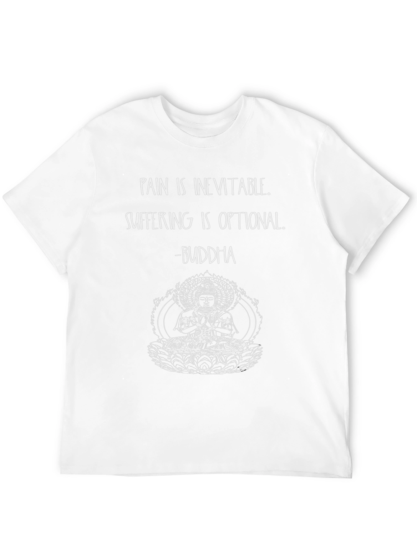 Buddha Quote Graphic T-Shirt - Pain is Inevitable