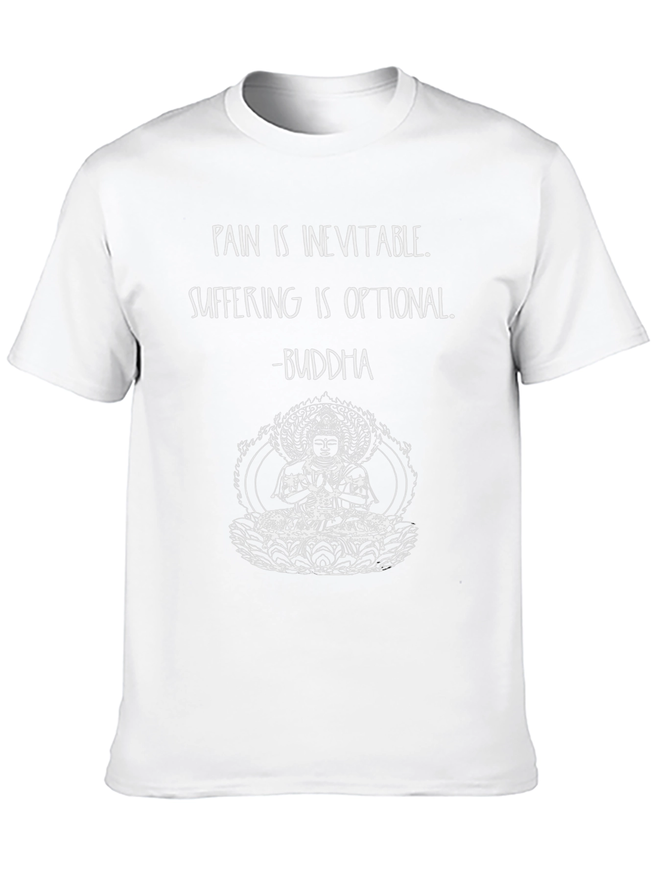 Buddha Quote Graphic T-Shirt - Pain is Inevitable