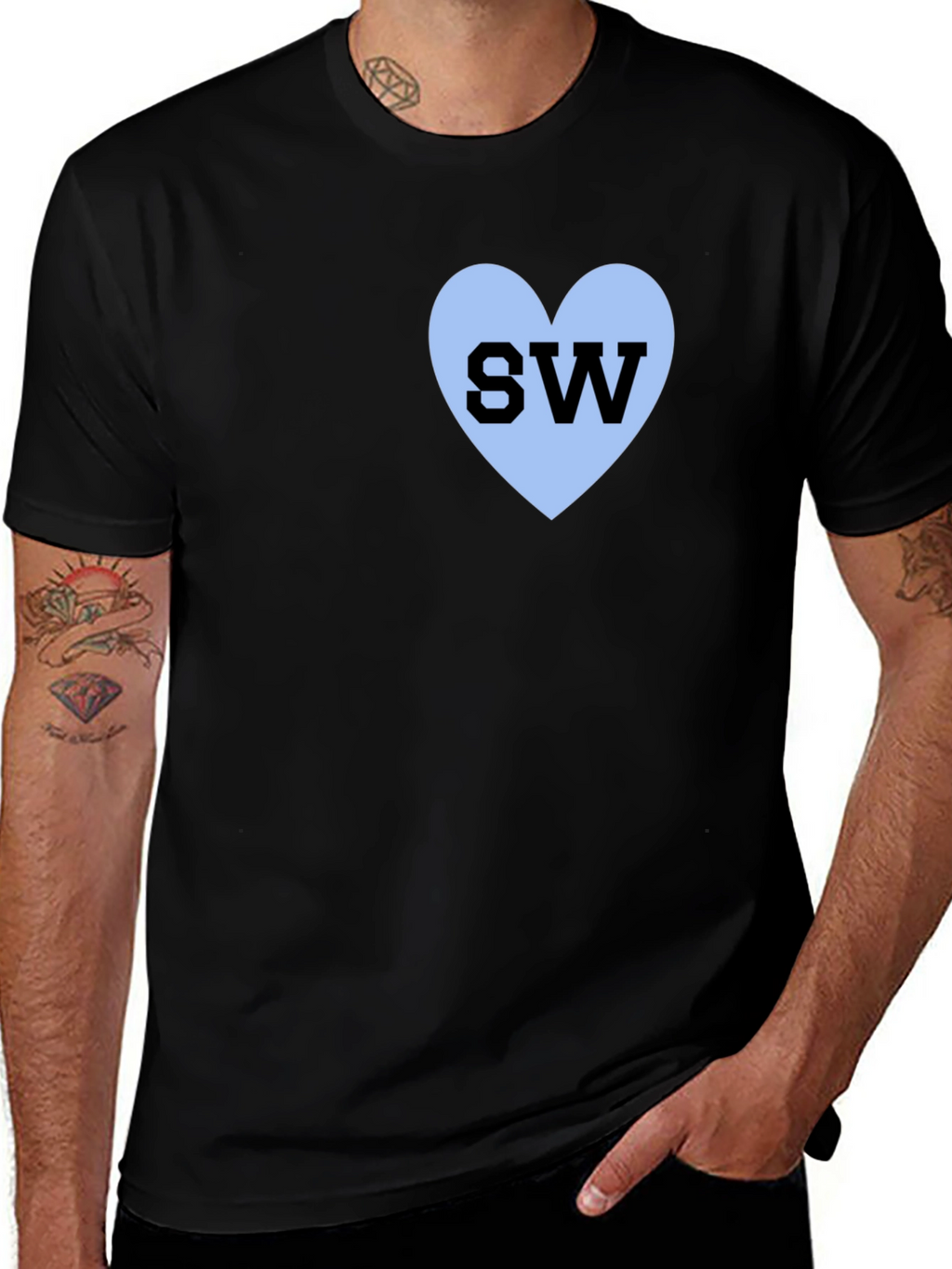 Black SW Heart T-Shirt