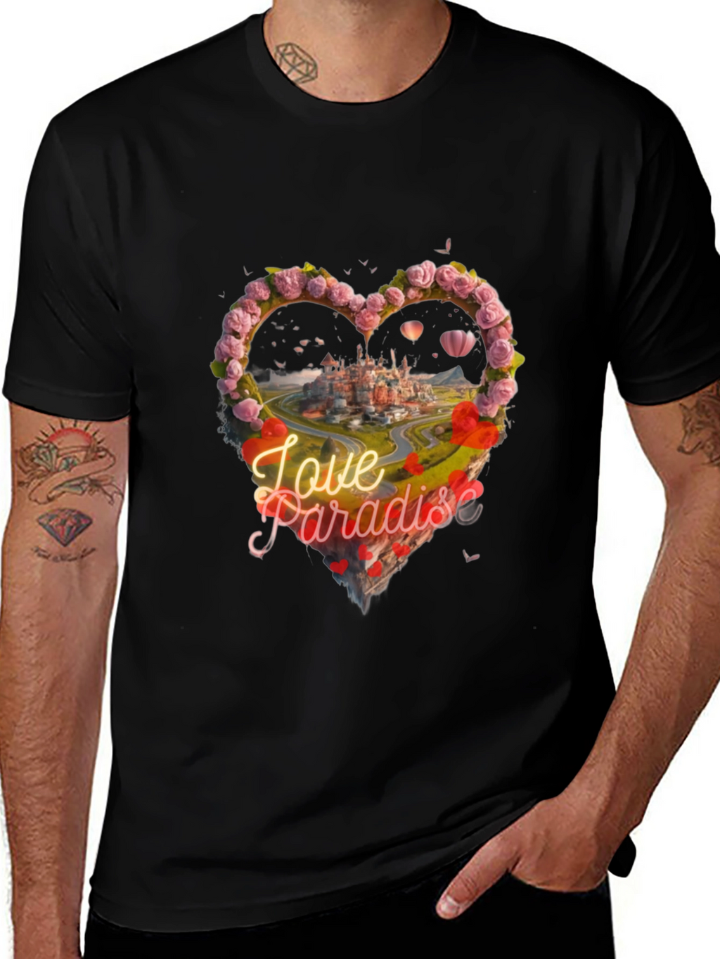 Love Paradise Heart Graphic T-Shirt