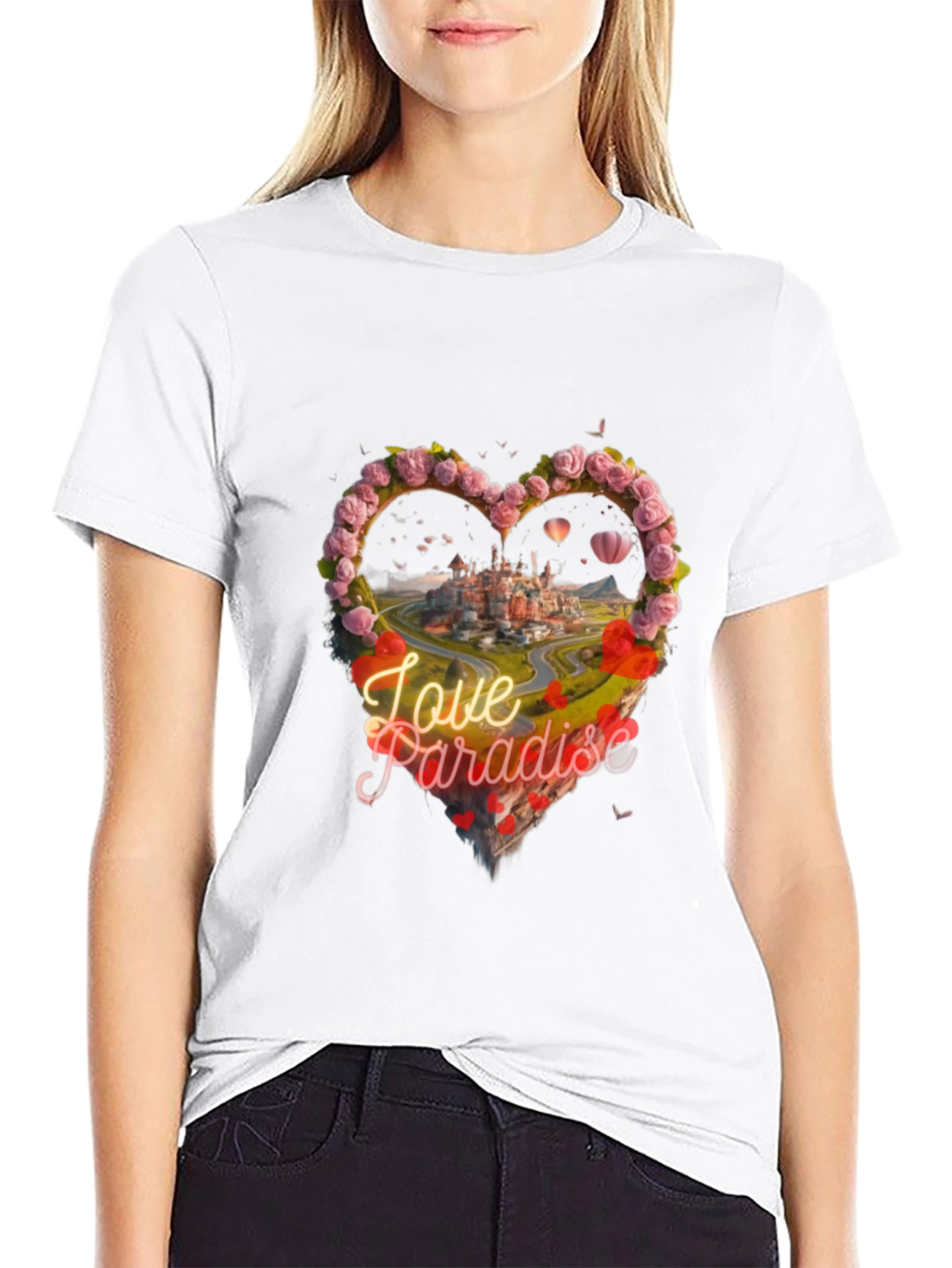 Love Paradise Heart Graphic T-Shirt
