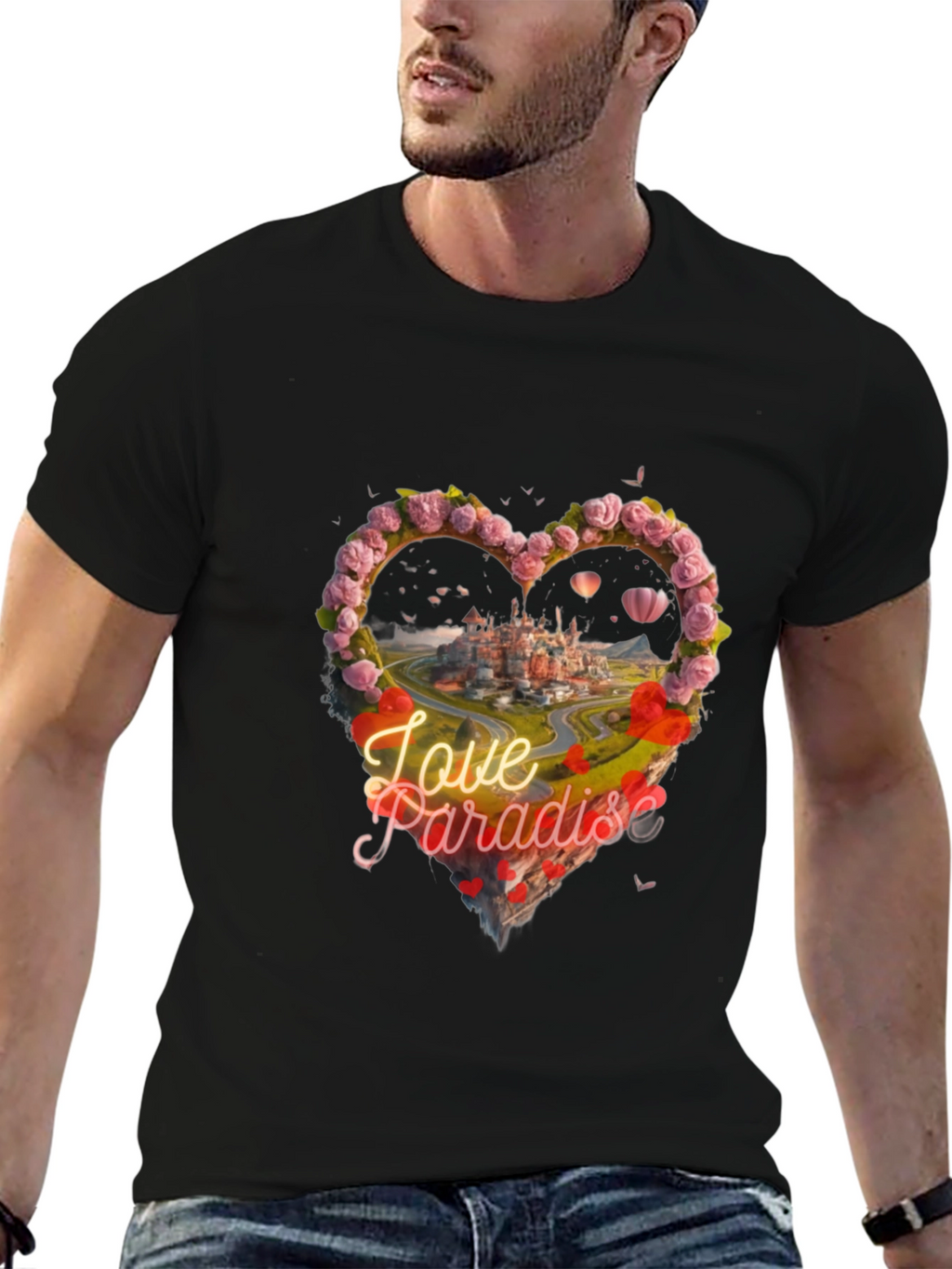 Love Paradise Heart Graphic T-Shirt
