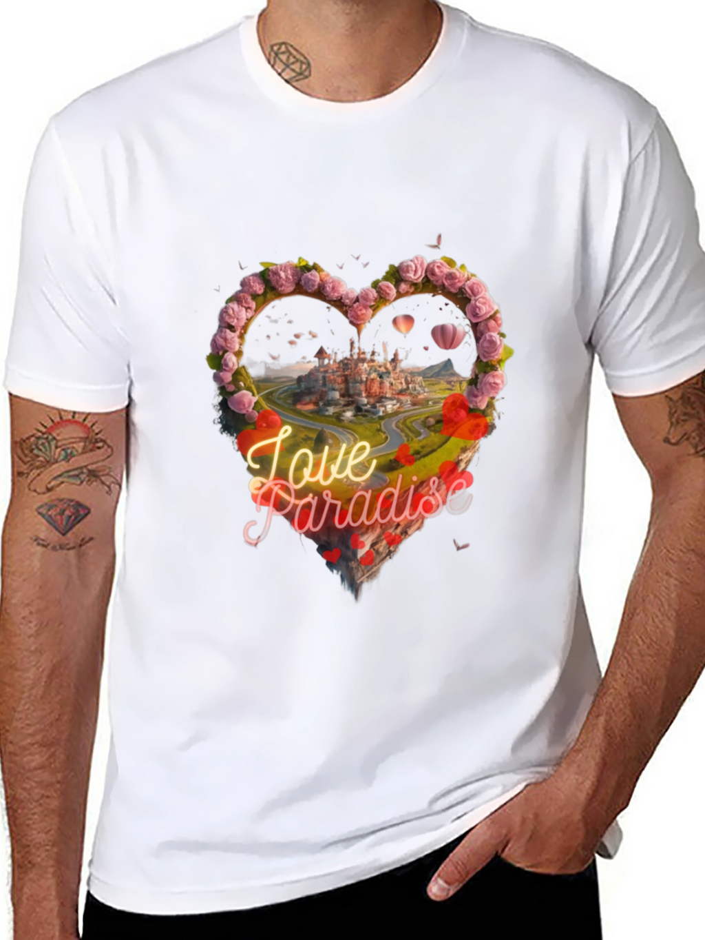 Love Paradise Heart Graphic T-Shirt