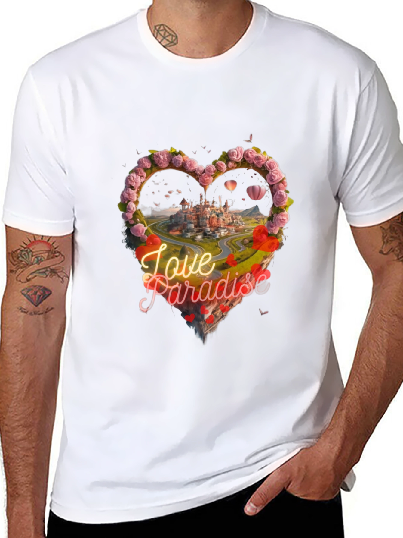 Love Paradise Heart Graphic T-Shirt