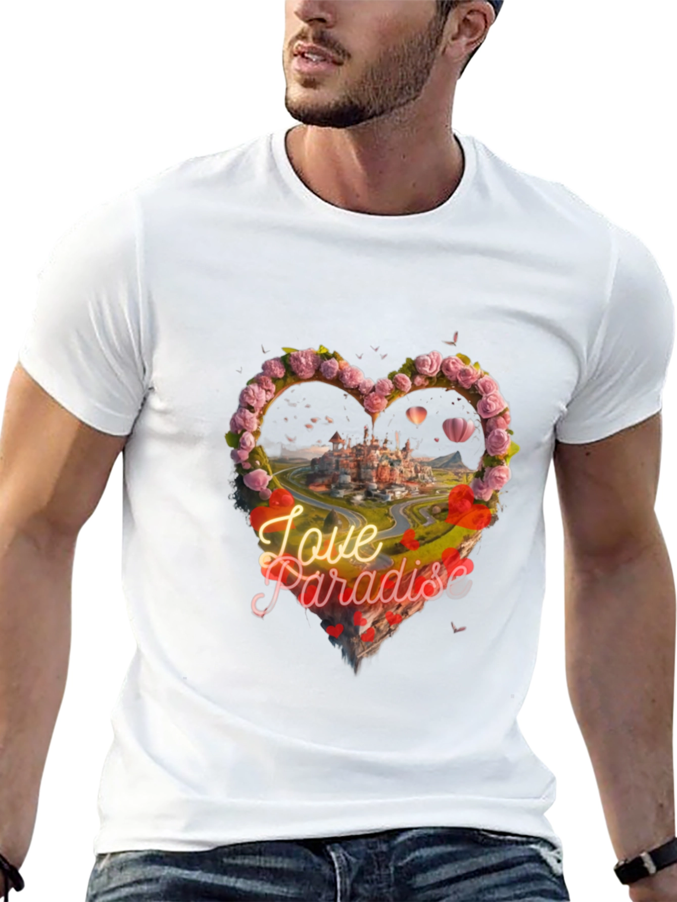 Love Paradise Heart Graphic T-Shirt