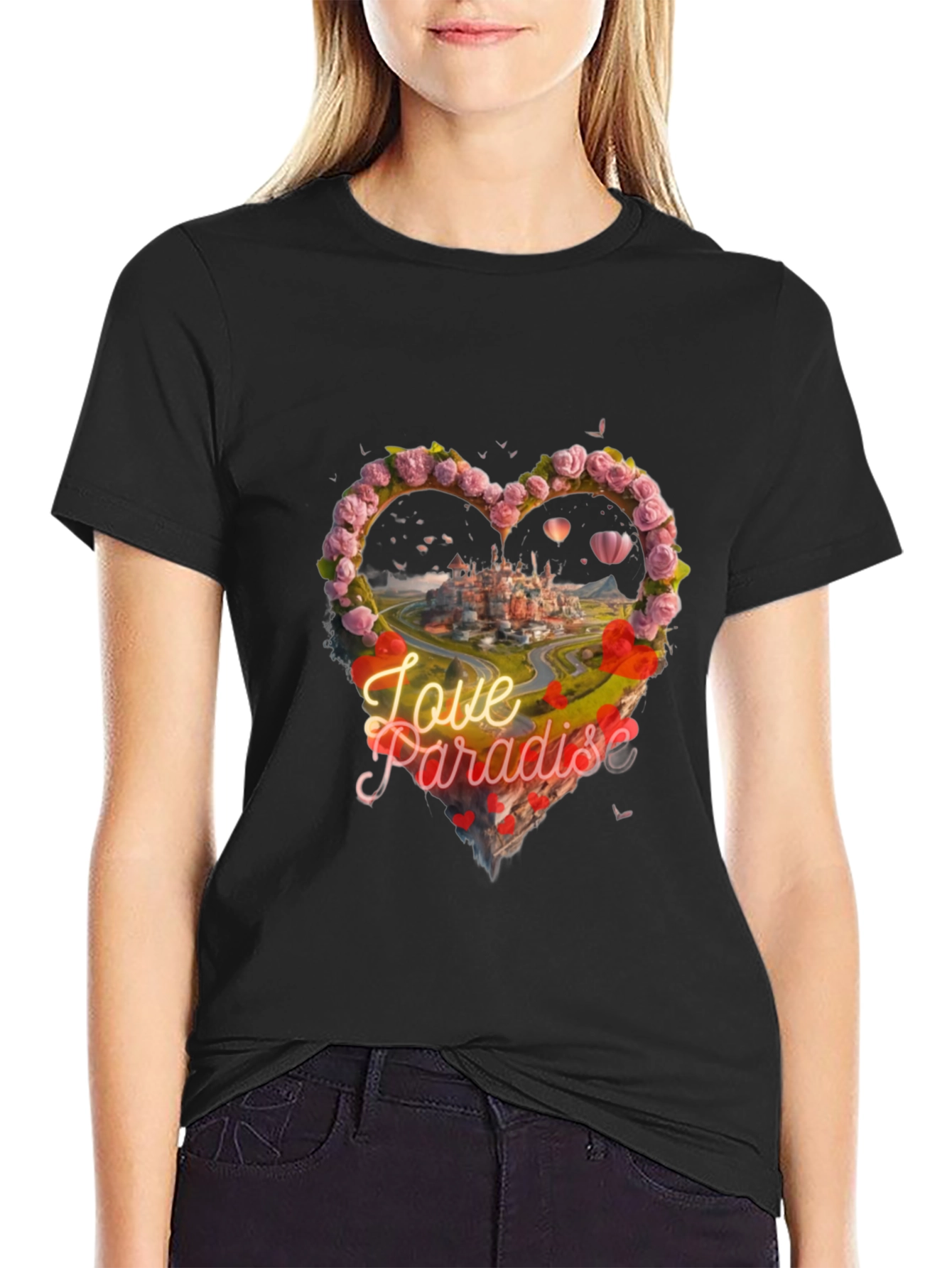 Love Paradise Heart Graphic T-Shirt