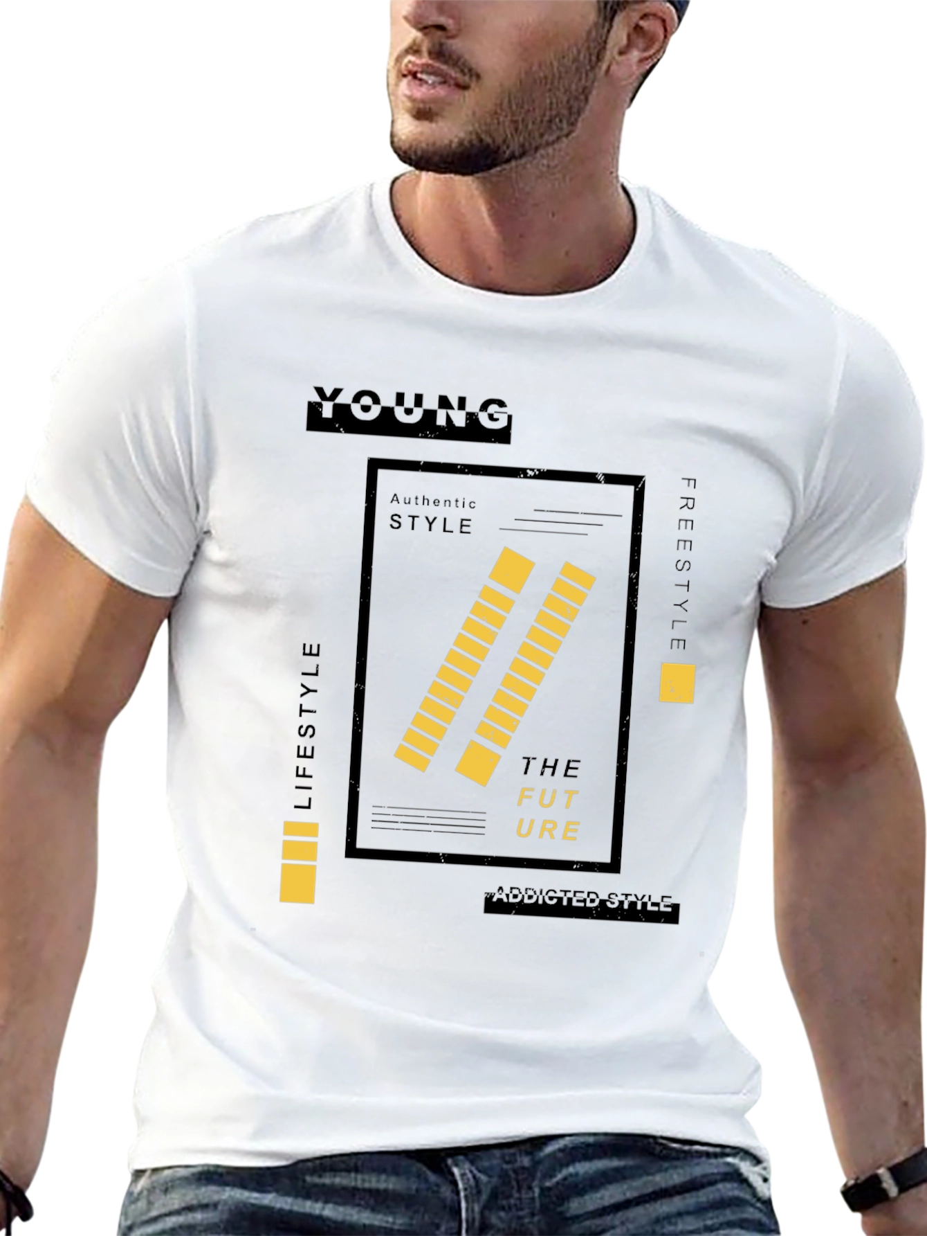 Young Graphic Print Black Tee