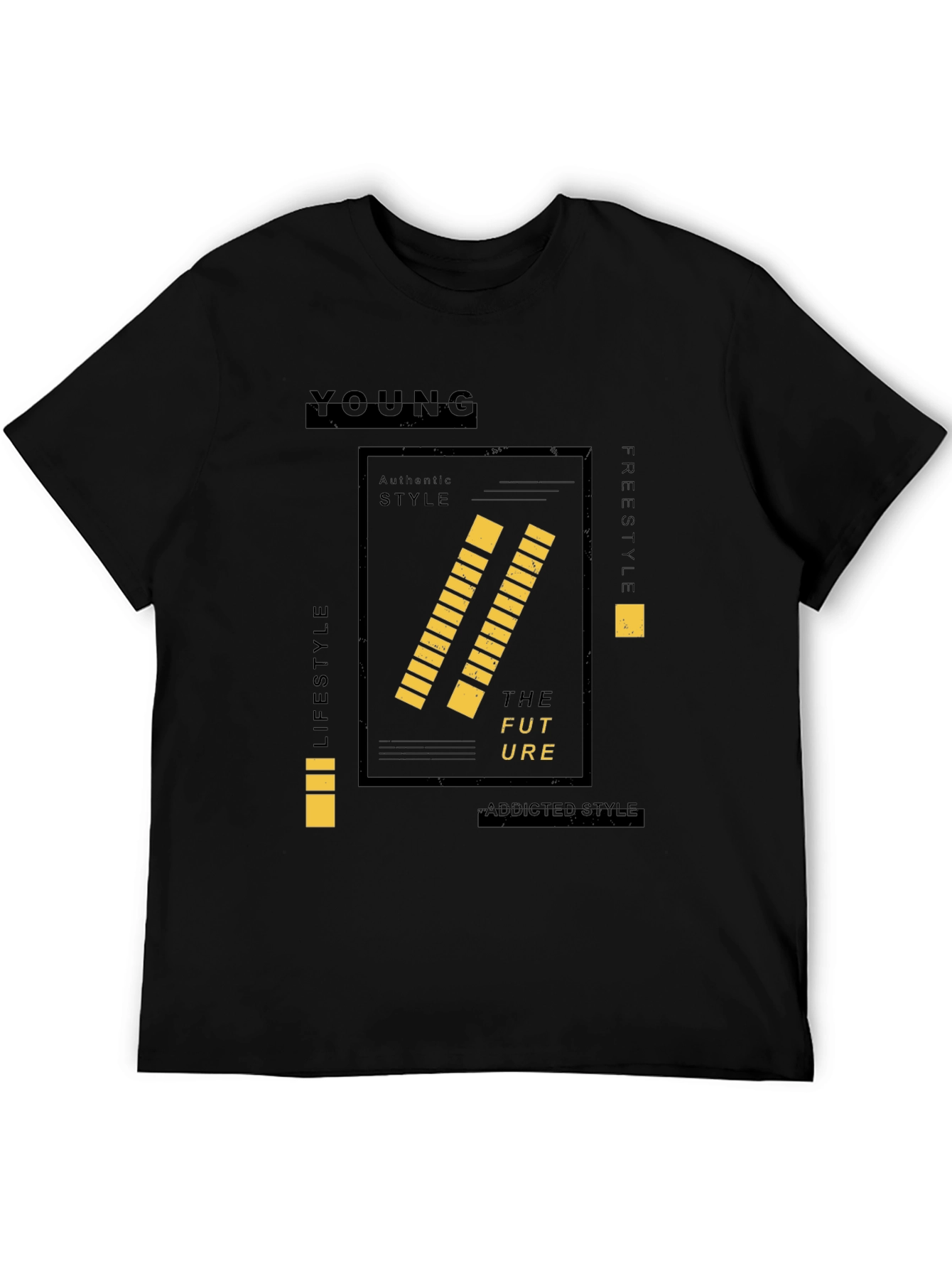 Young Graphic Print Black Tee