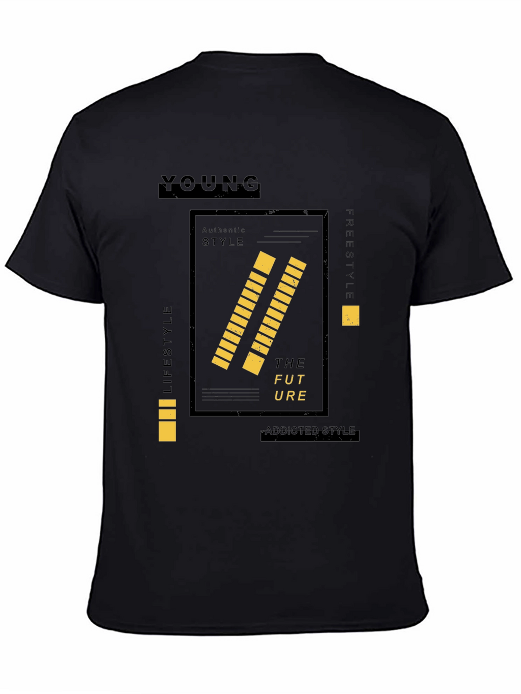 Young Graphic Print Black Tee