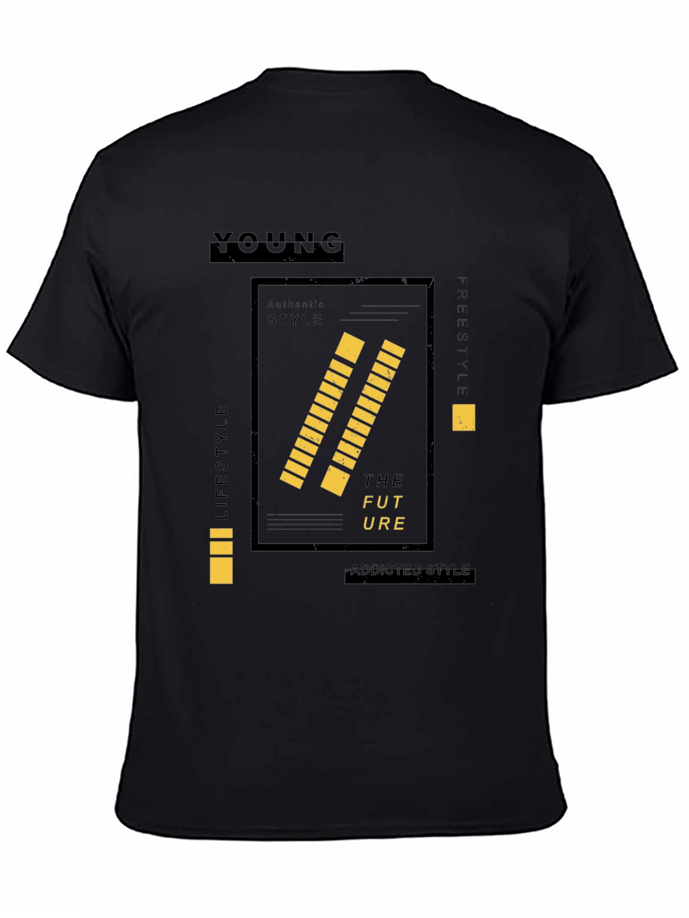 Young Graphic Print Black Tee