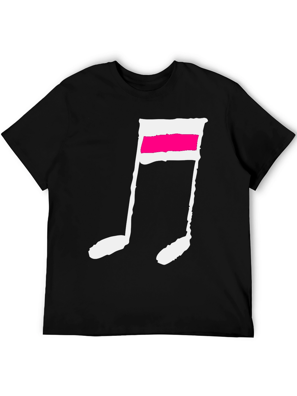Black T-Shirt with Music Note Graphic