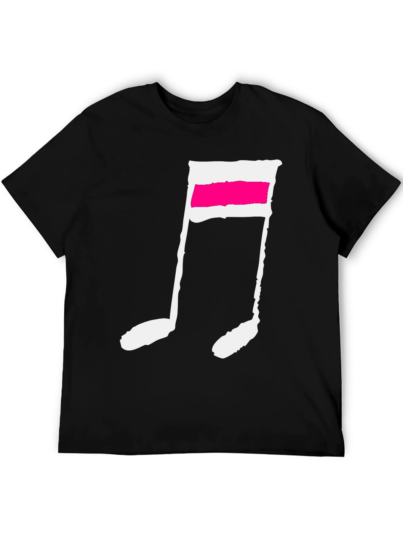 Black T-Shirt with Music Note Graphic