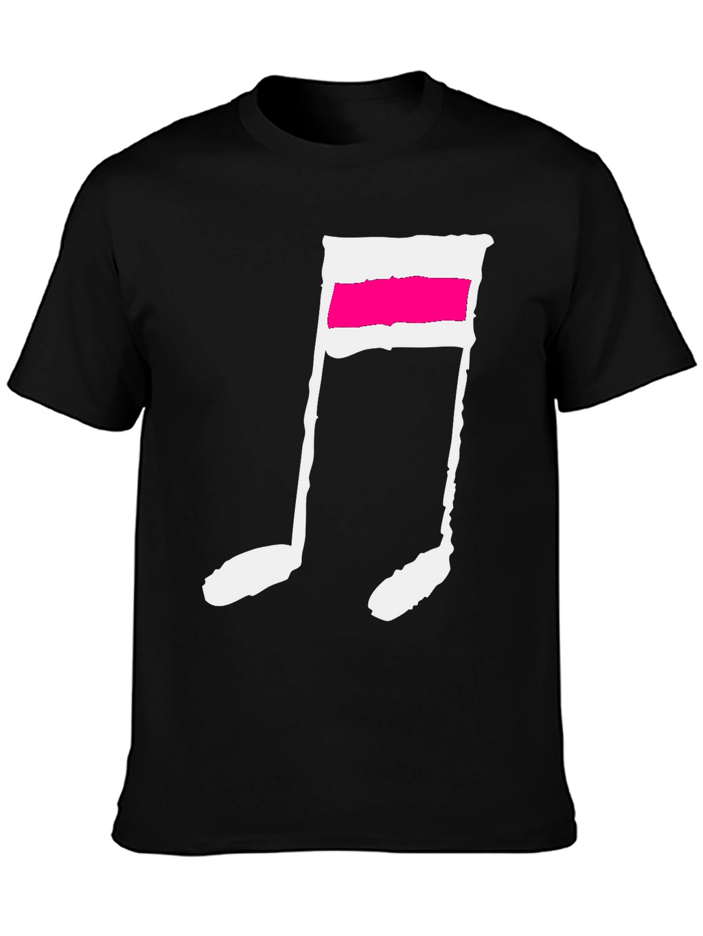 Black T-Shirt with Music Note Graphic
