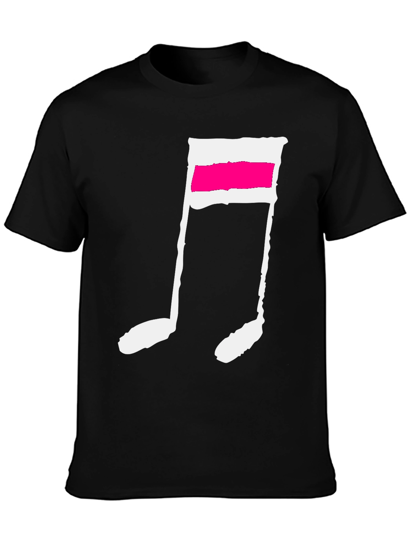 Black T-Shirt with Music Note Graphic