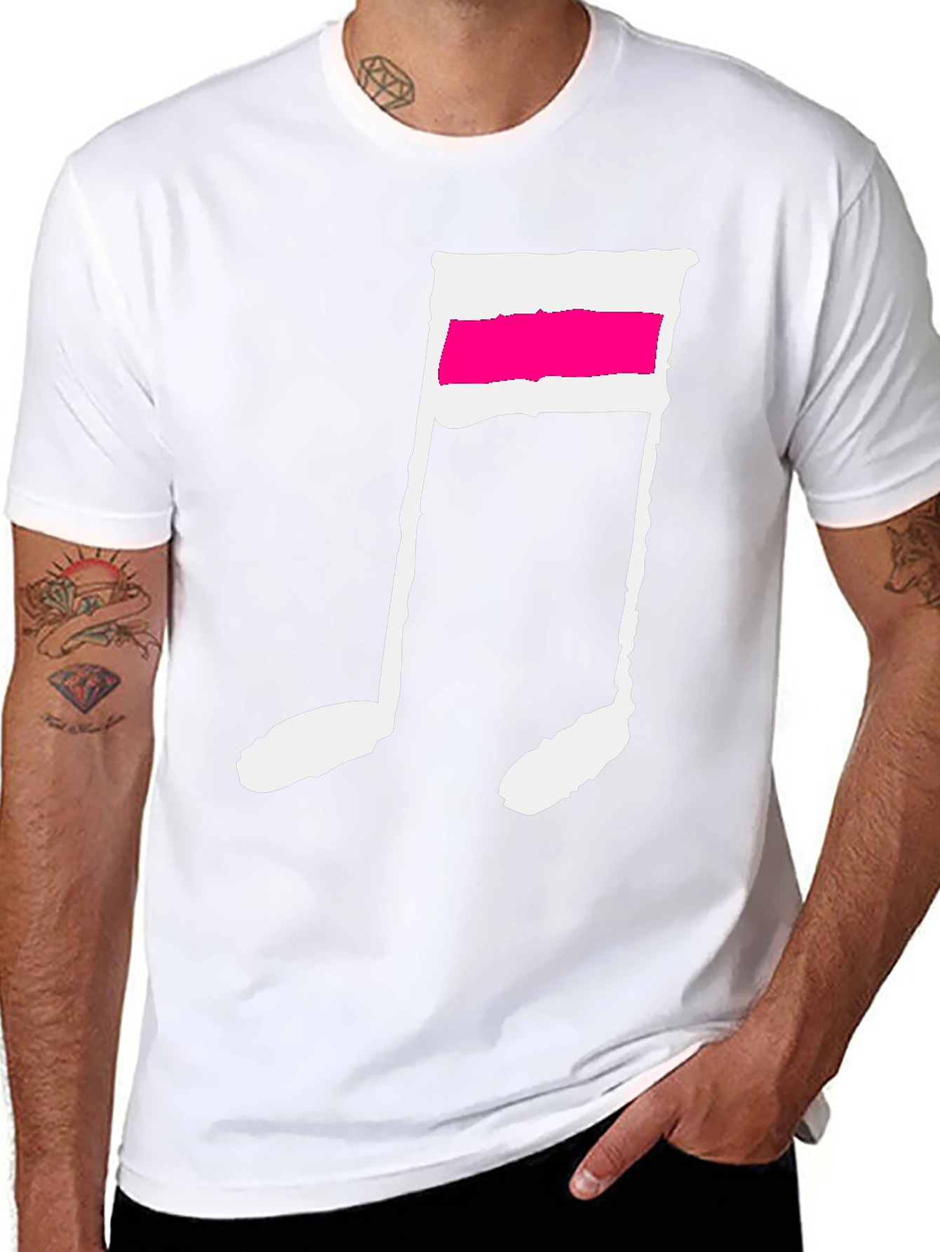Black T-Shirt with Music Note Graphic