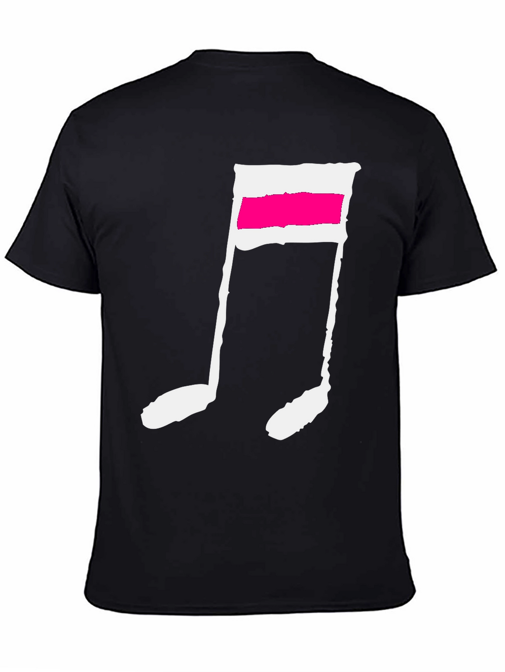 Black T-Shirt with Music Note Graphic