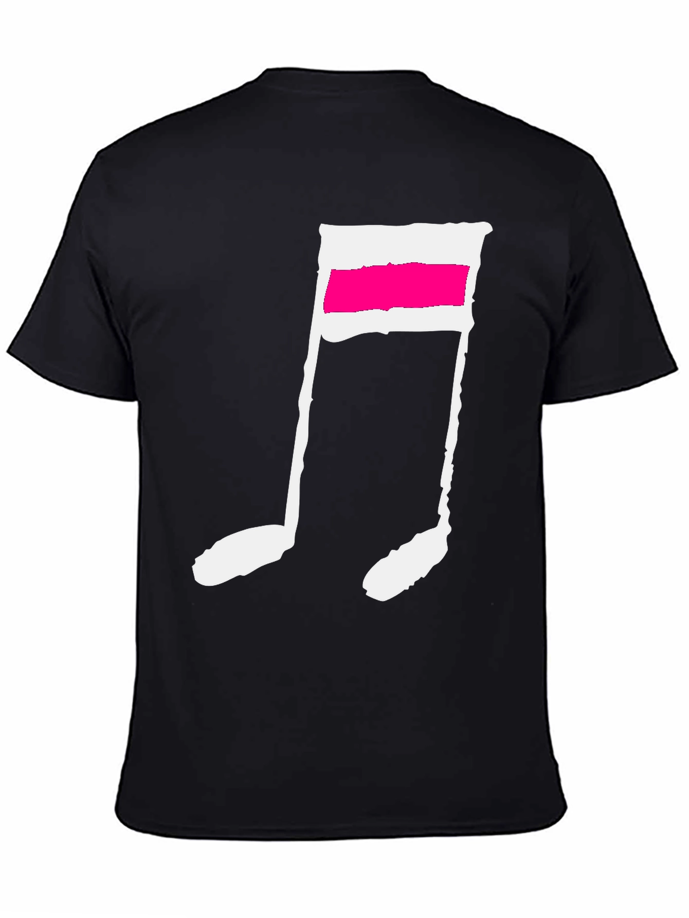 Black T-Shirt with Music Note Graphic