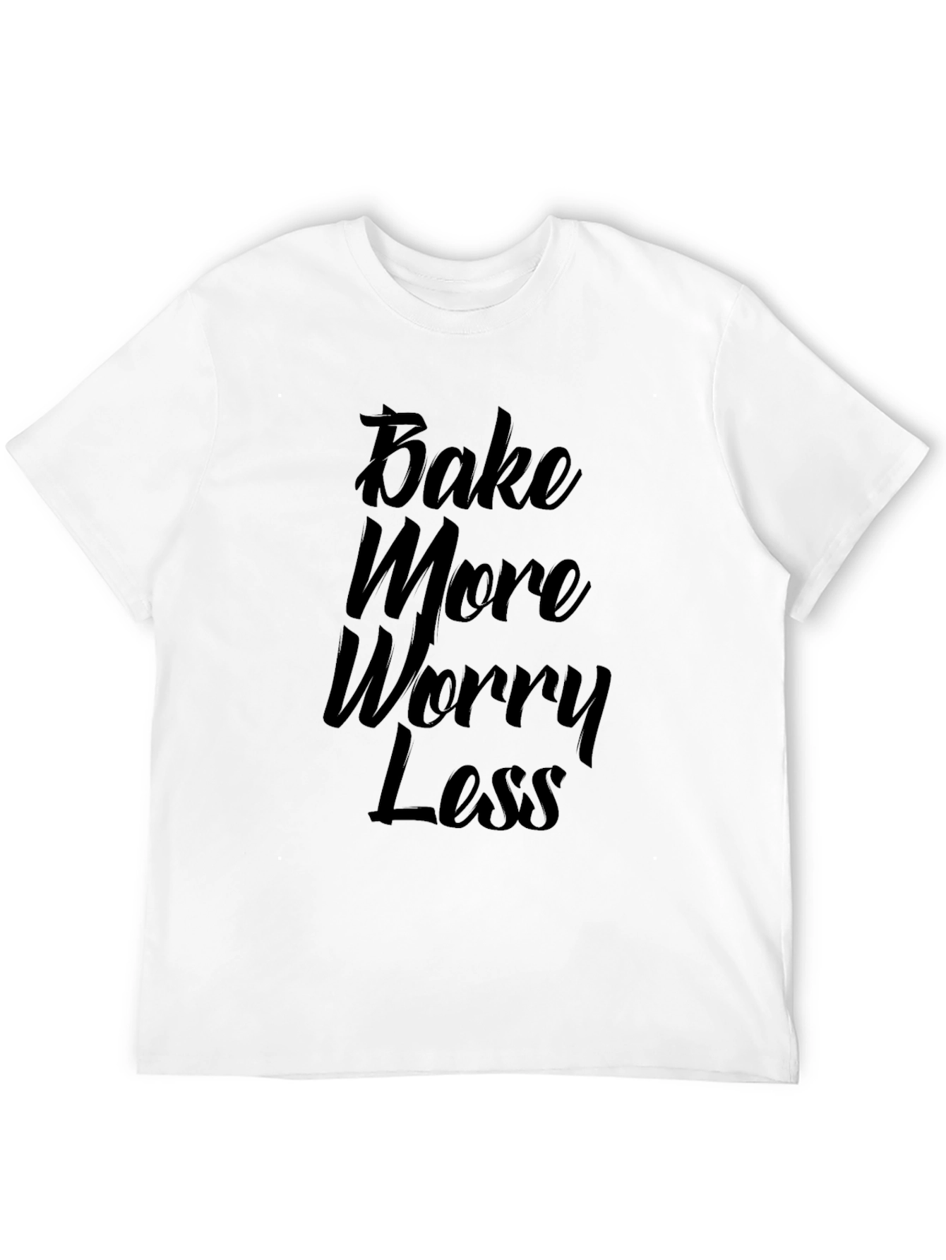 Bake More Worry Less Black Graphic Tee