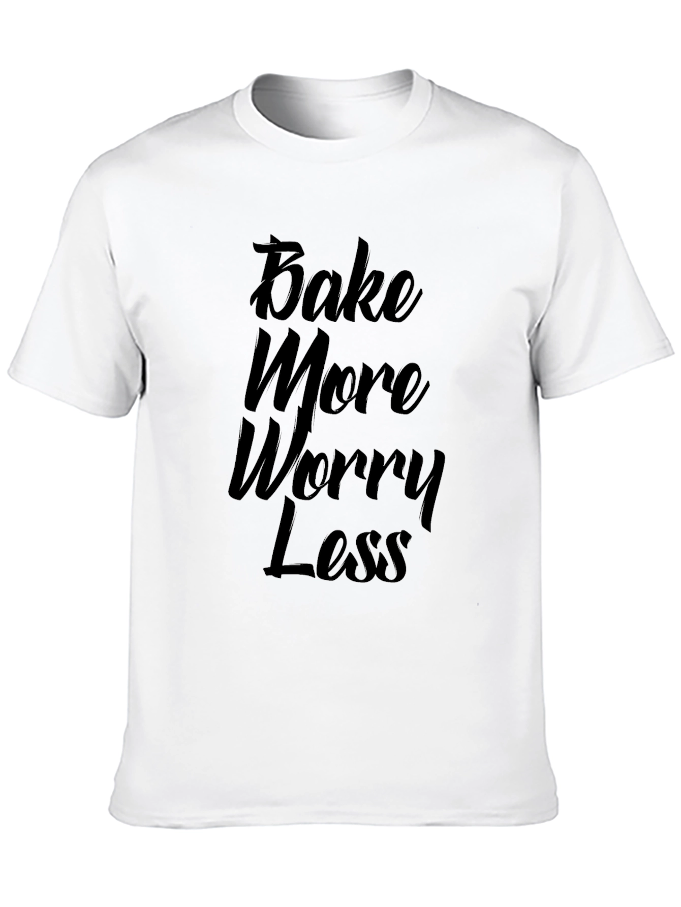 Bake More Worry Less Black Graphic Tee