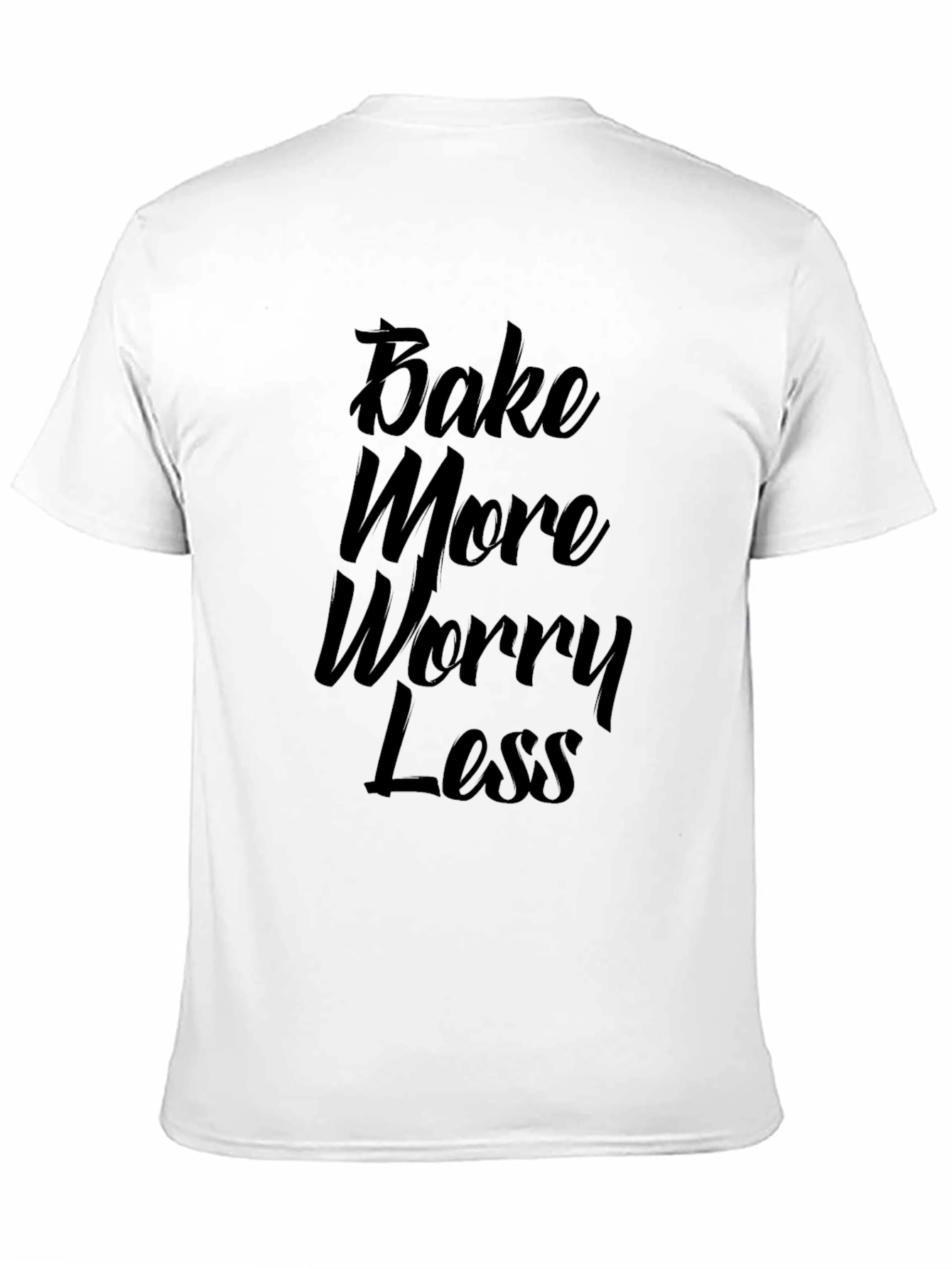 Bake More Worry Less Black Graphic Tee