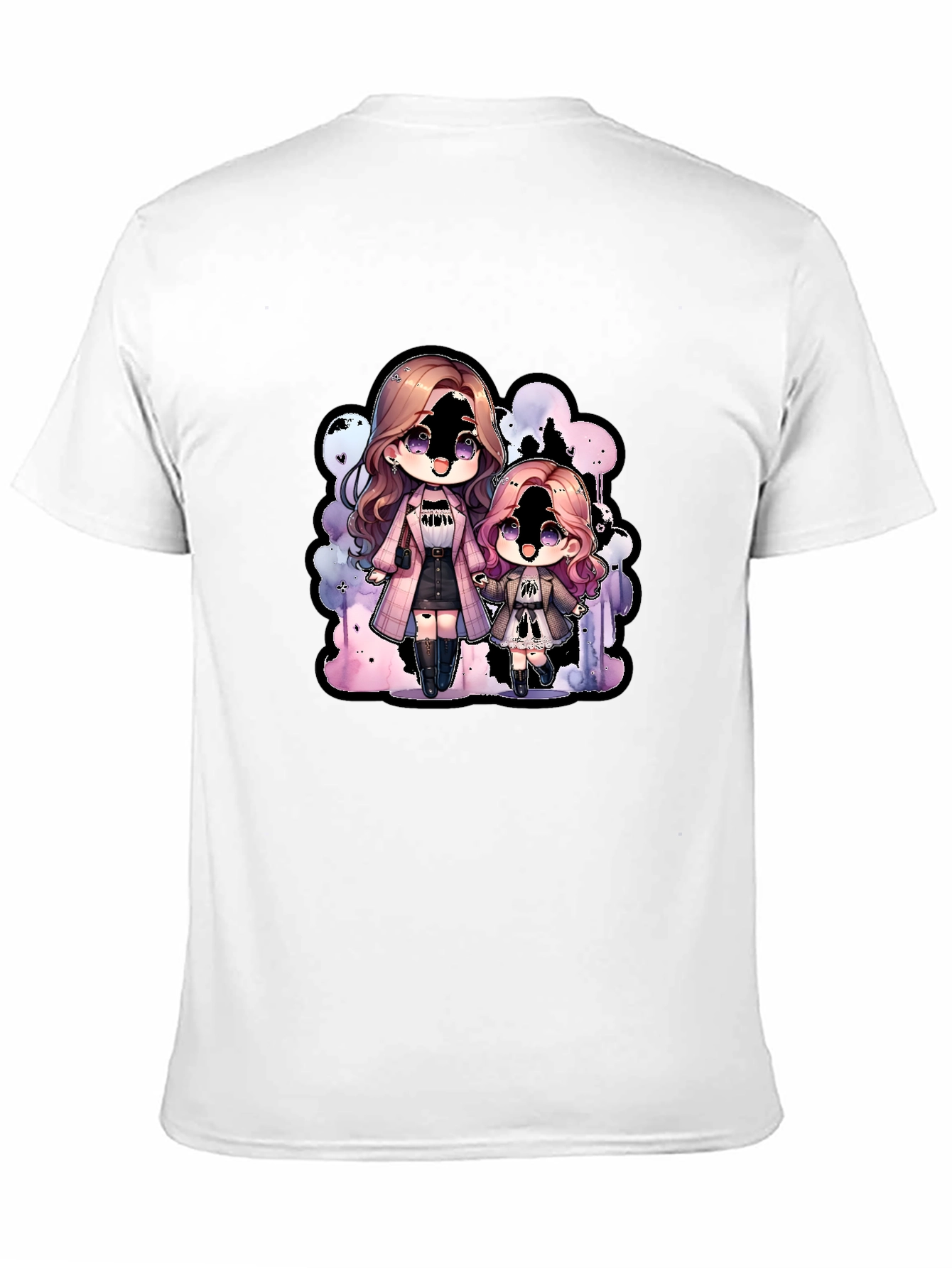 Chibi Girls Graphic Tee - Black