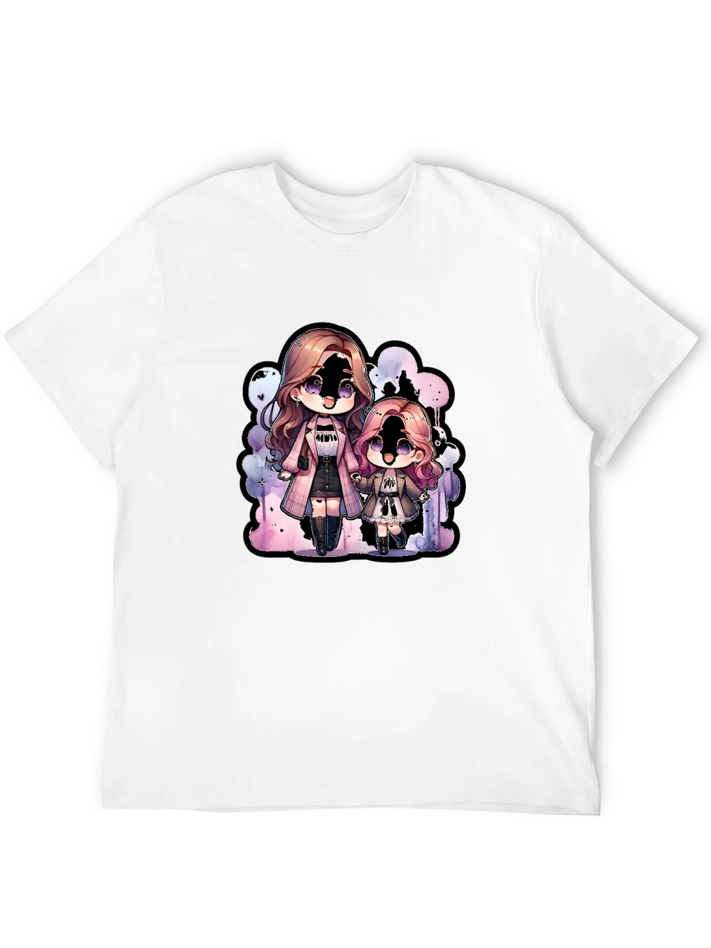 Chibi Girls Graphic Tee - Black