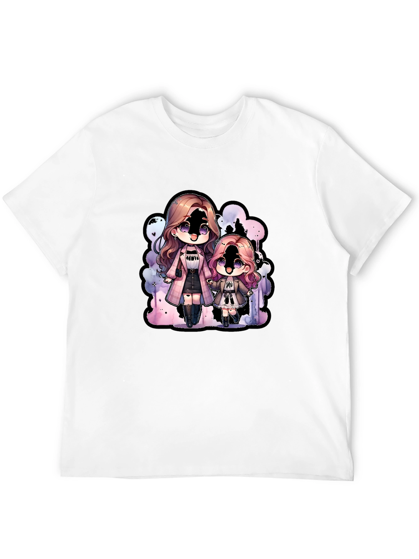 Chibi Girls Graphic Tee - Black