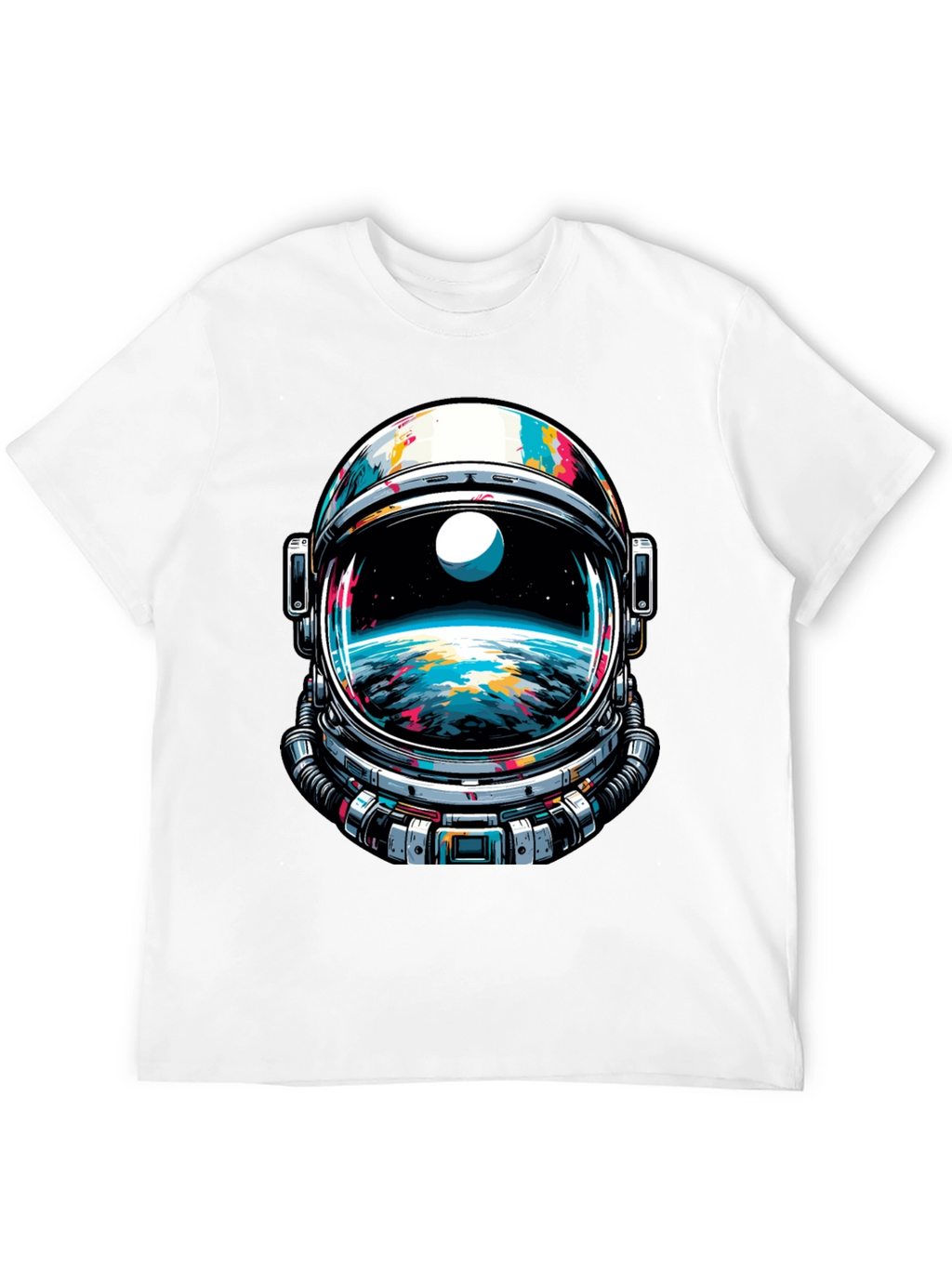 Astronaut Helmet Graphic Tee - Space Adventure
