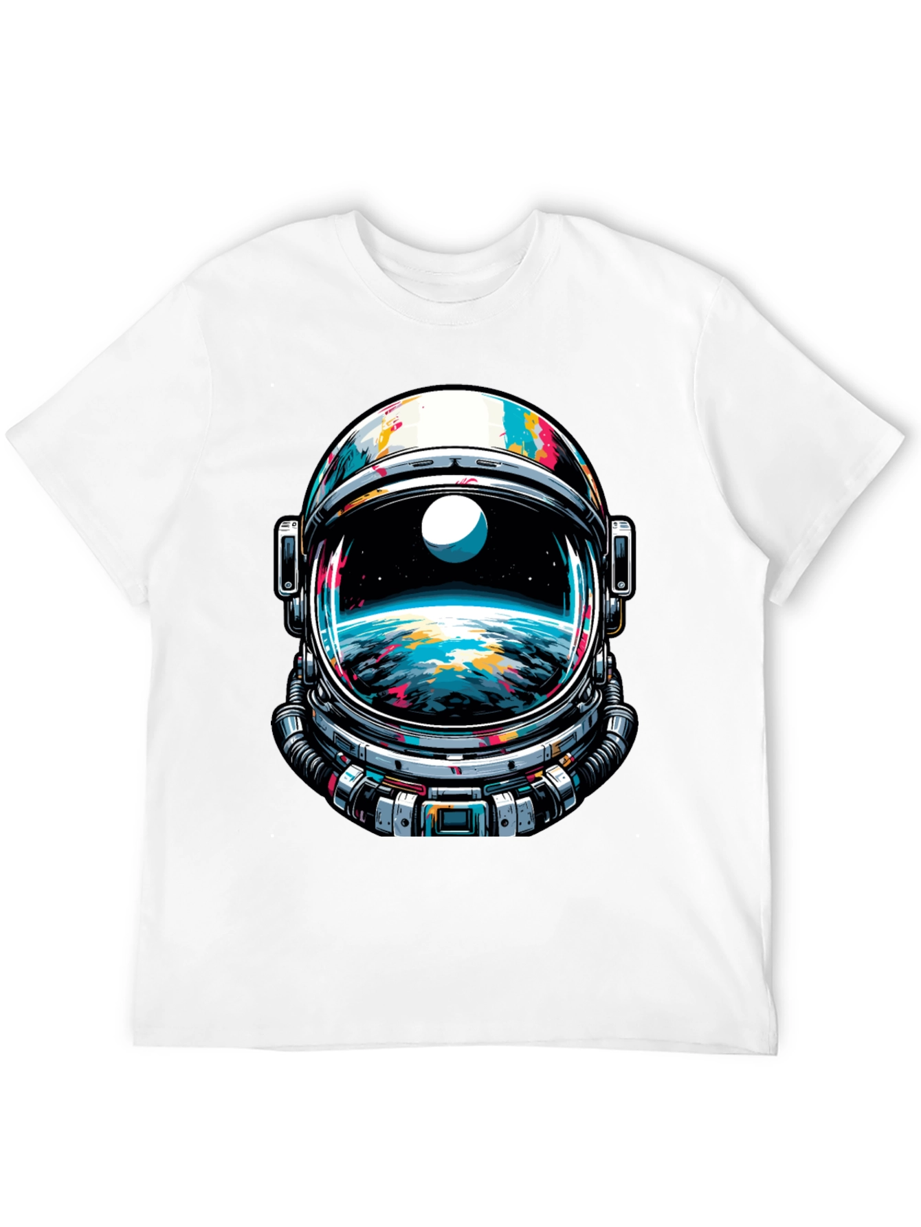 Astronaut Helmet Graphic Tee - Space Adventure
