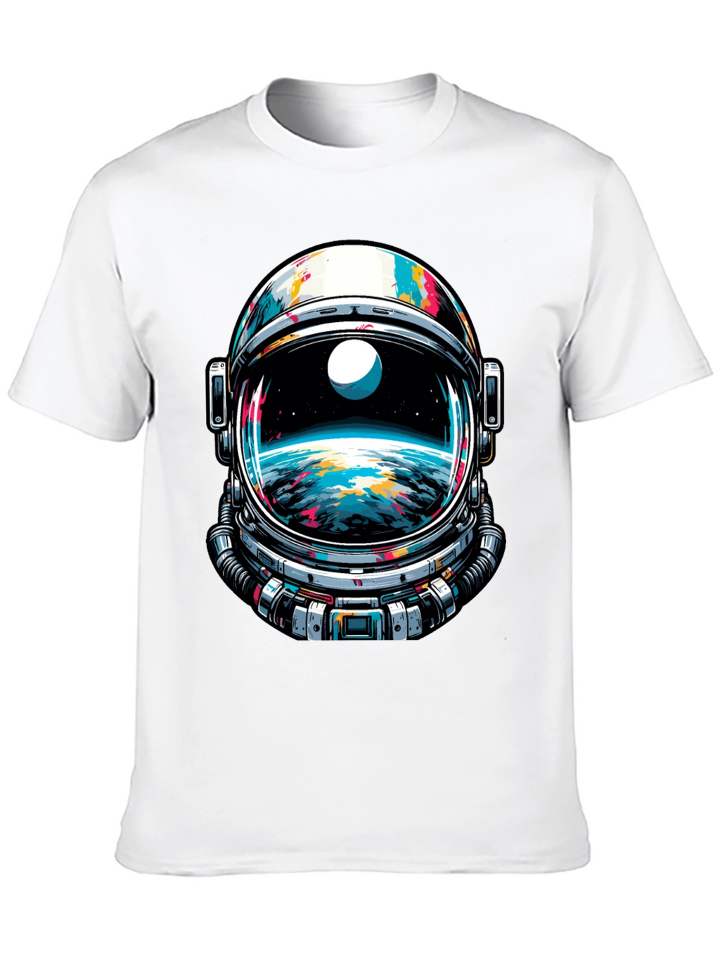 Astronaut Helmet Graphic Tee - Space Adventure