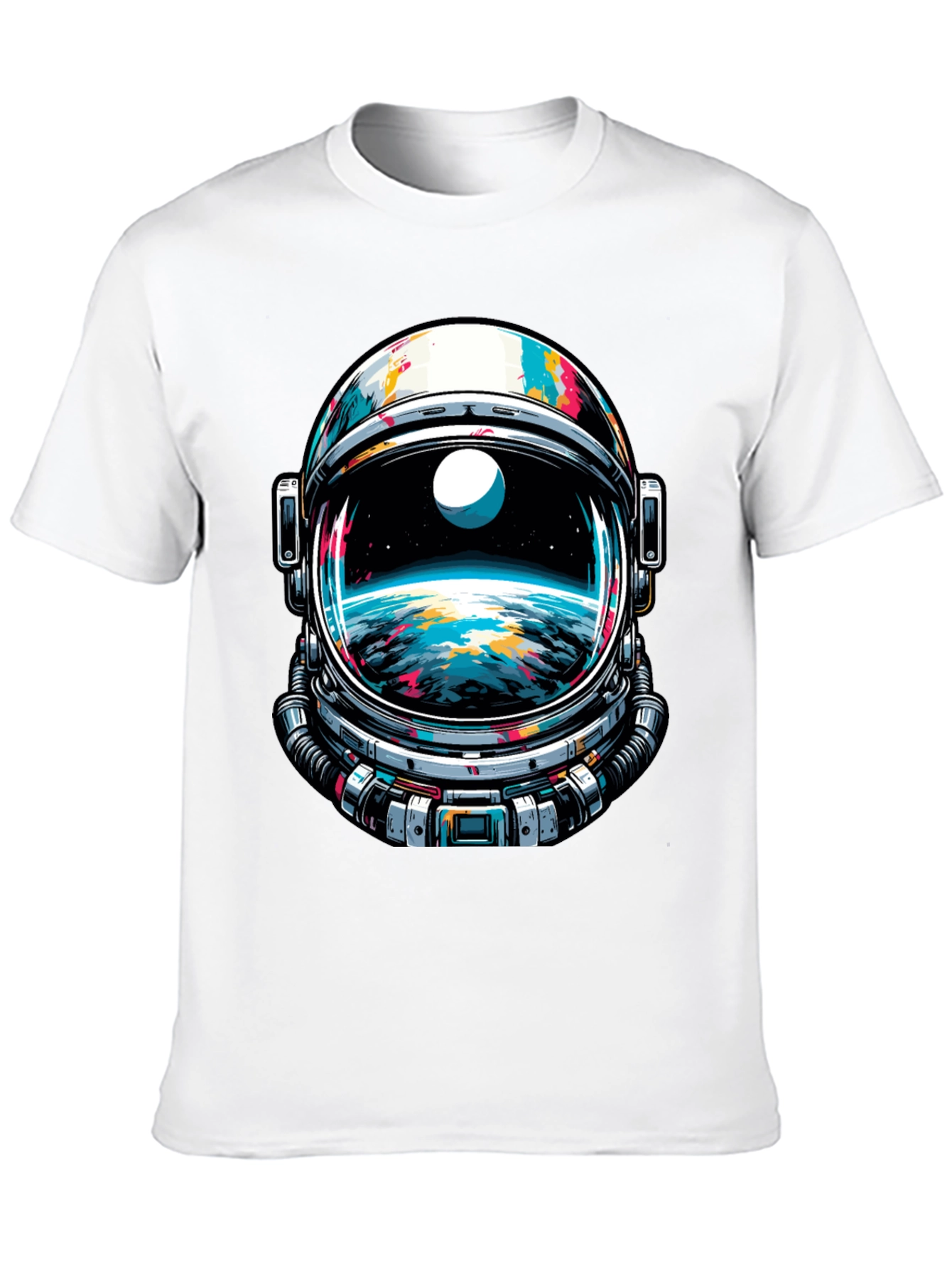 Astronaut Helmet Graphic Tee - Space Adventure