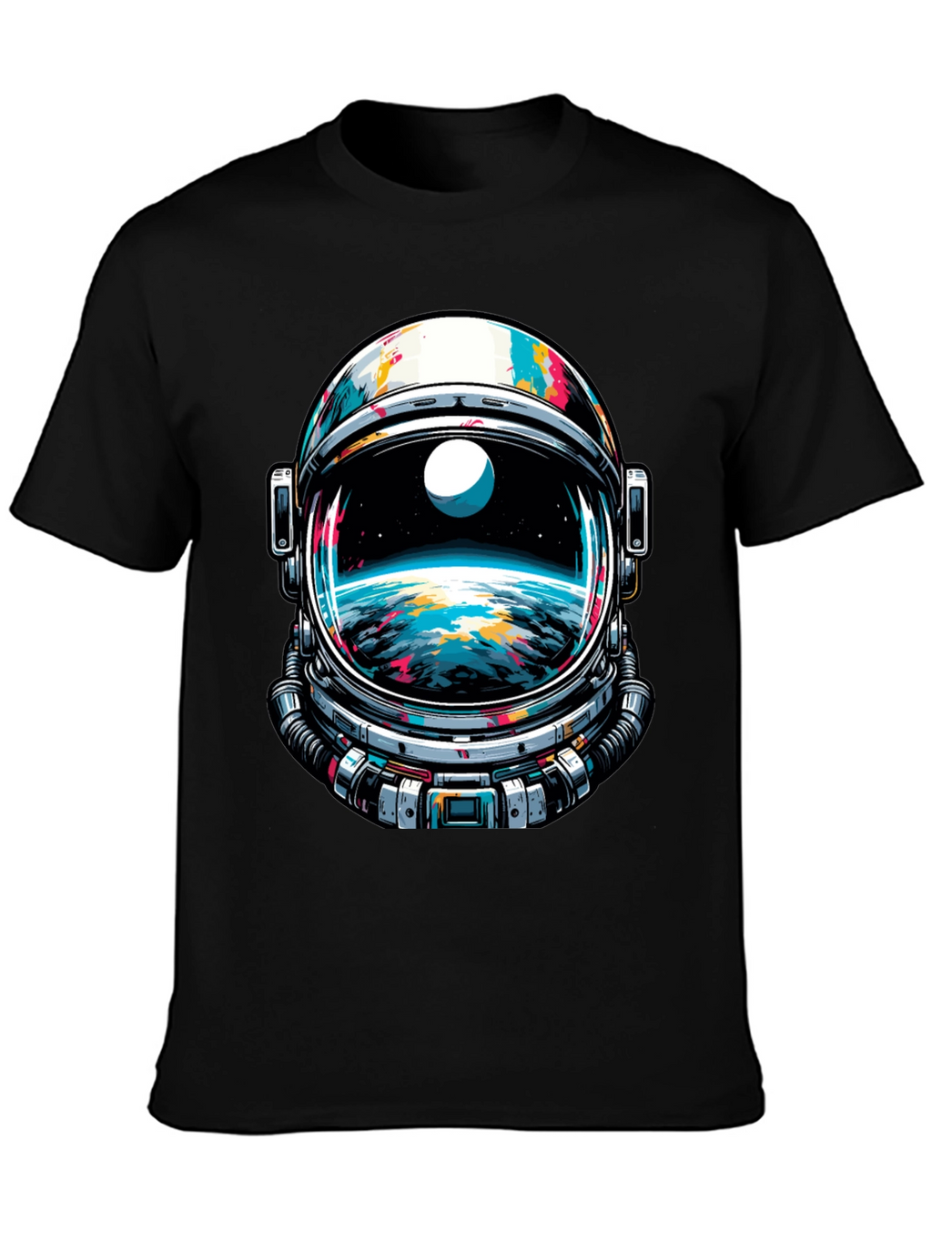 Astronaut Helmet Graphic Tee - Space Adventure