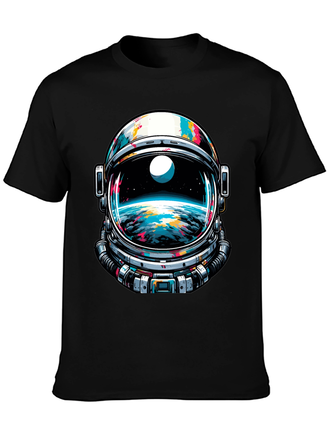 Astronaut Helmet Graphic Tee - Space Adventure