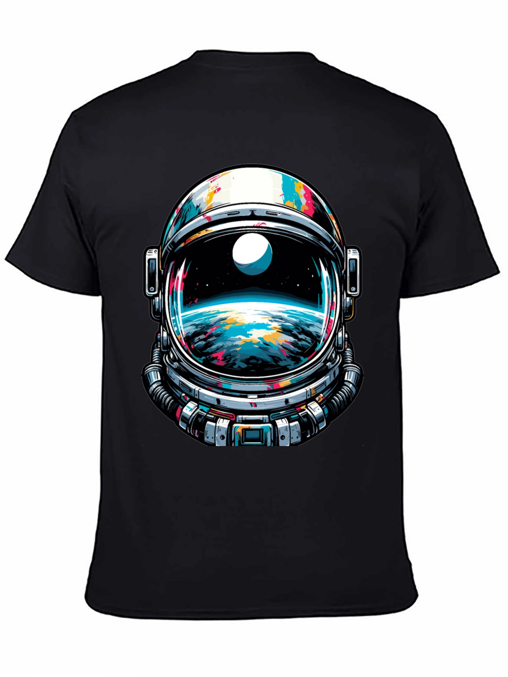 Astronaut Helmet Graphic Tee - Space Adventure