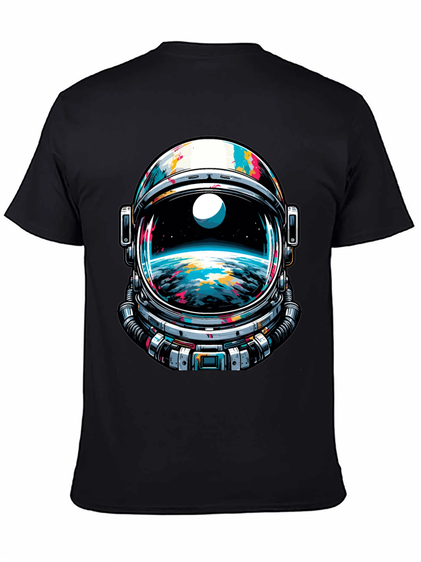 Astronaut Helmet Graphic Tee - Space Adventure