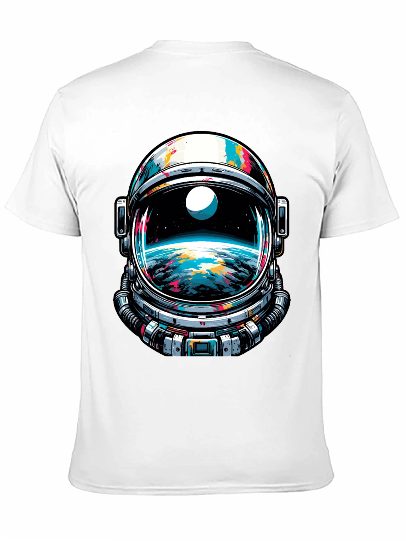 Astronaut Helmet Graphic Tee - Space Adventure