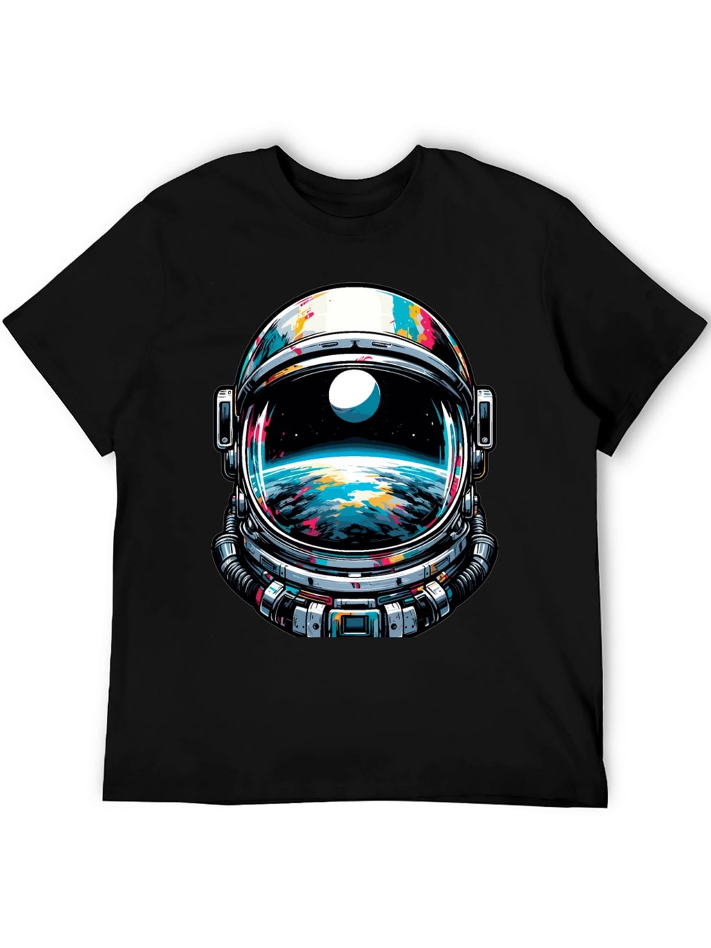Astronaut Helmet Graphic Tee - Space Adventure