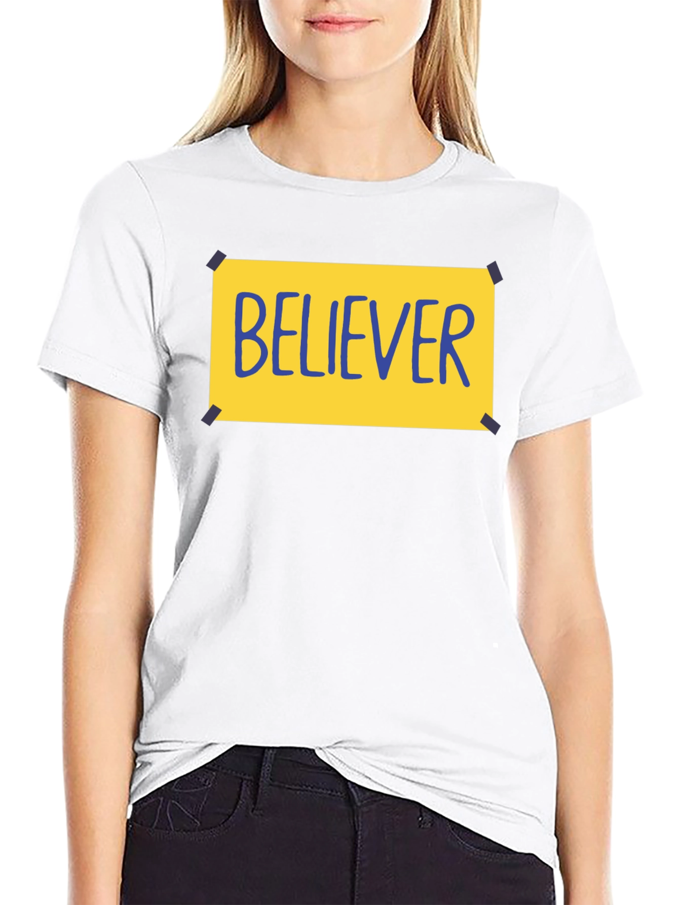 Believer Graphic Tee - Black Crew Neck T-Shirt