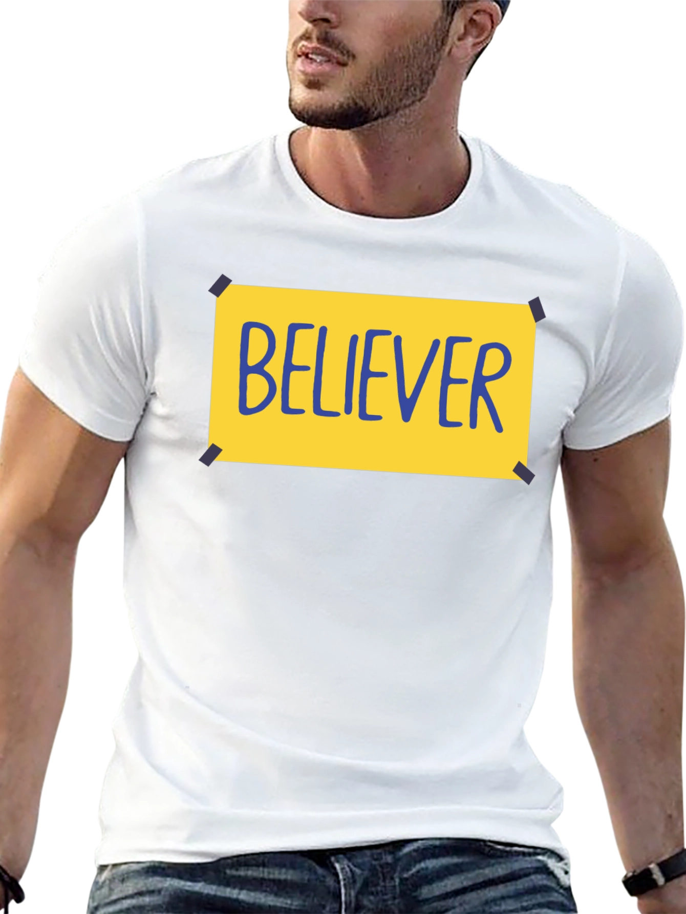 Believer Graphic Tee - Black Crew Neck T-Shirt