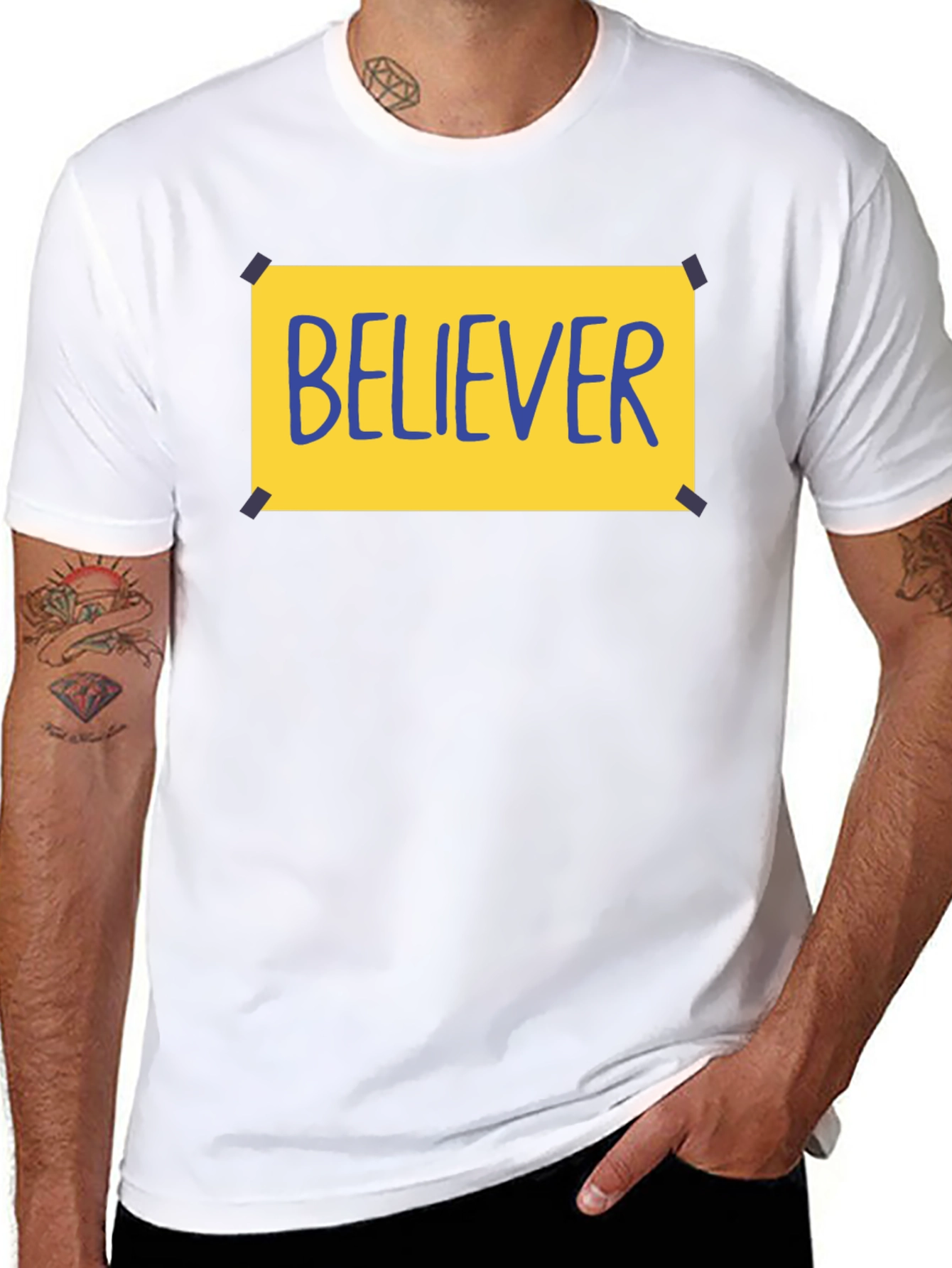 Believer Graphic Tee - Black Crew Neck T-Shirt